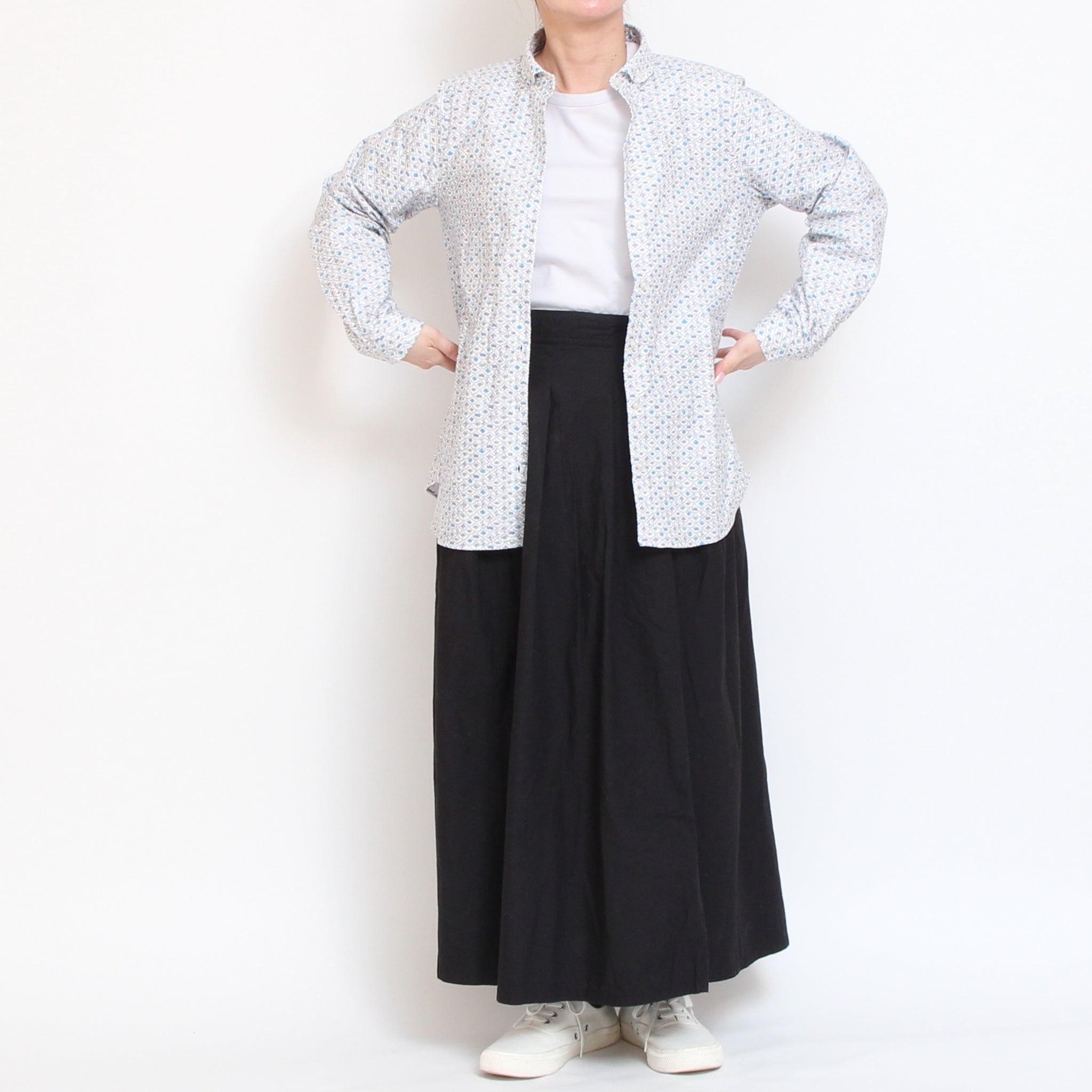 【BLUE残り僅か】Cotton Flannel丸襟ボタンダウンシャツ(2601)