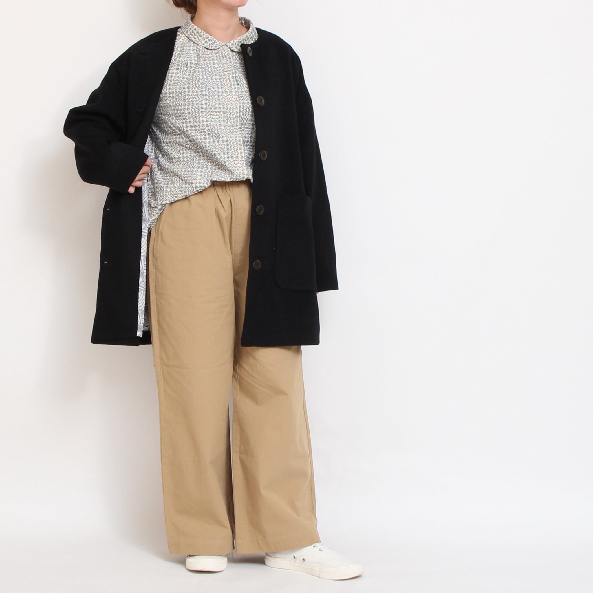 【NAVY・BLUEのみラスト1点ずつ】コーデュロイLIBERTY比翼タックシャツ(2511)