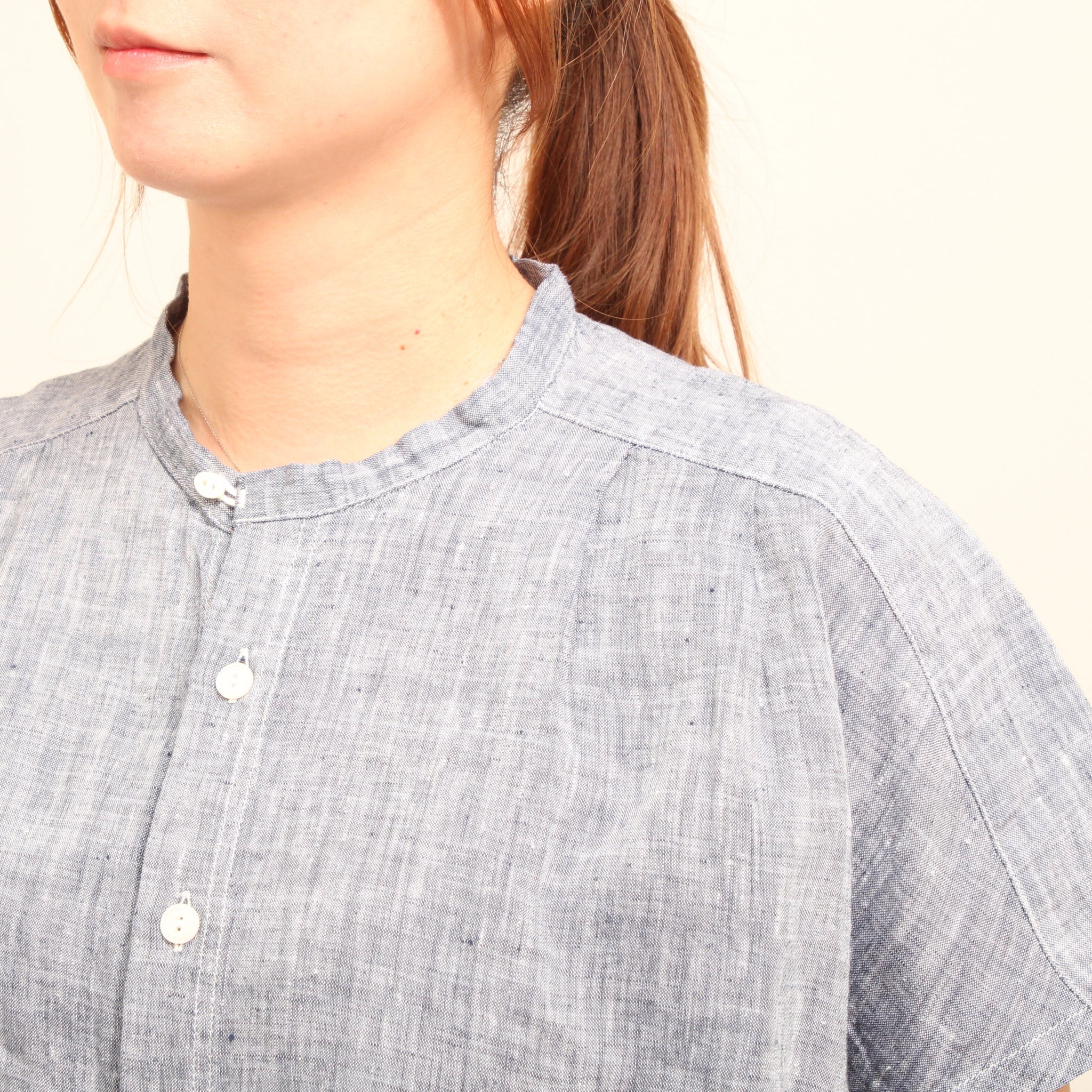 【15%OFF】to touchフレンチリネンスタンドシャツ26