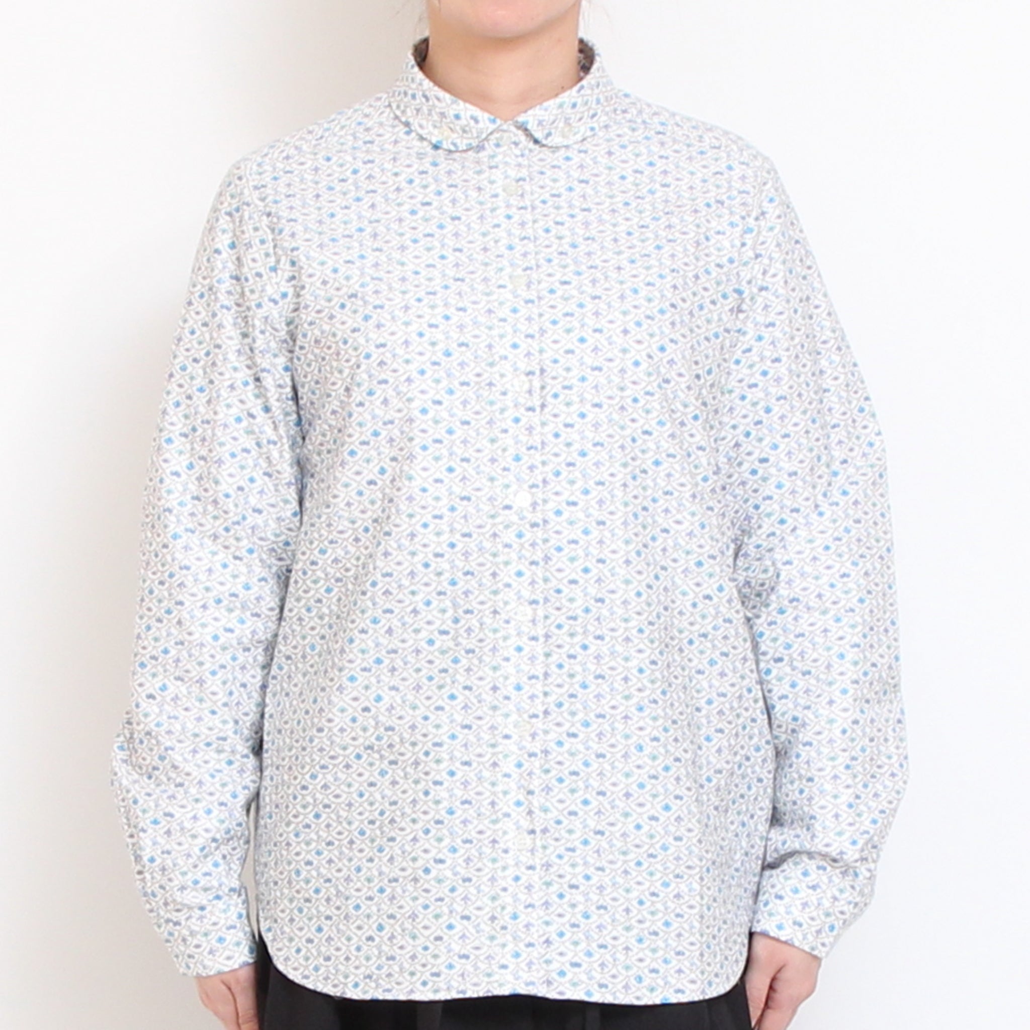 【BLUE残り僅か】Cotton Flannel丸襟ボタンダウンシャツ(2601)