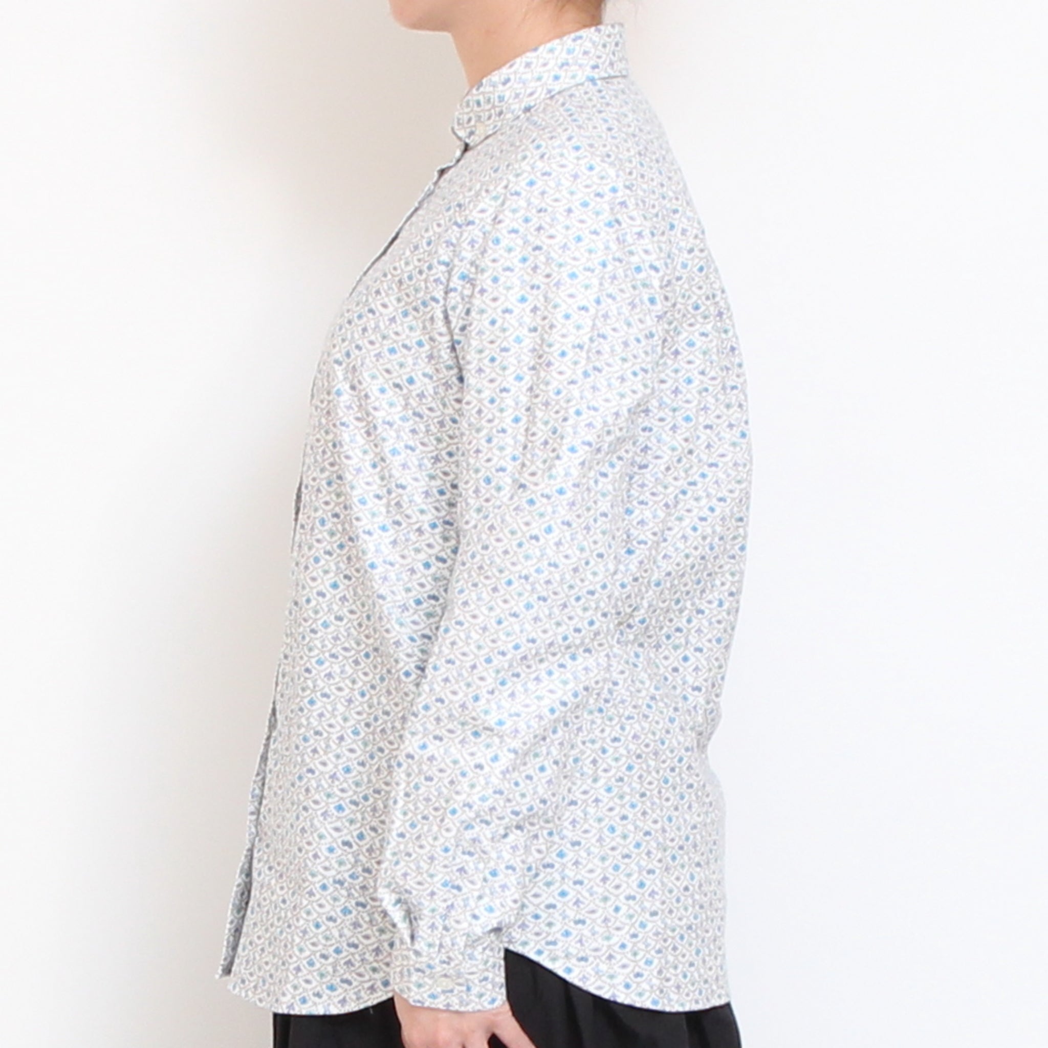 【BLUE残り僅か】Cotton Flannel丸襟ボタンダウンシャツ(2601)