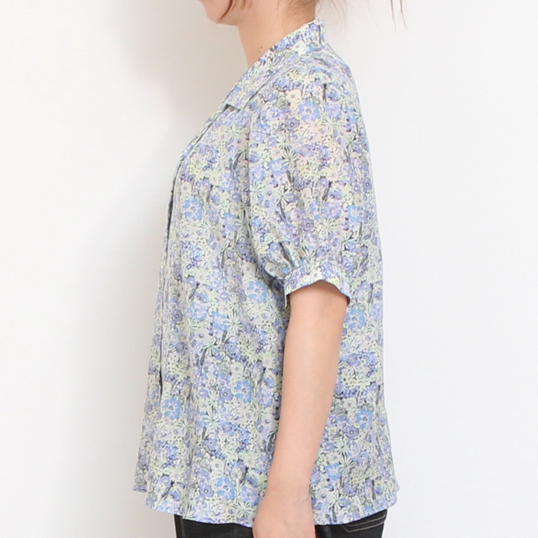 【期間限定15%OFF】綿シルクローン開襟シャツ73050