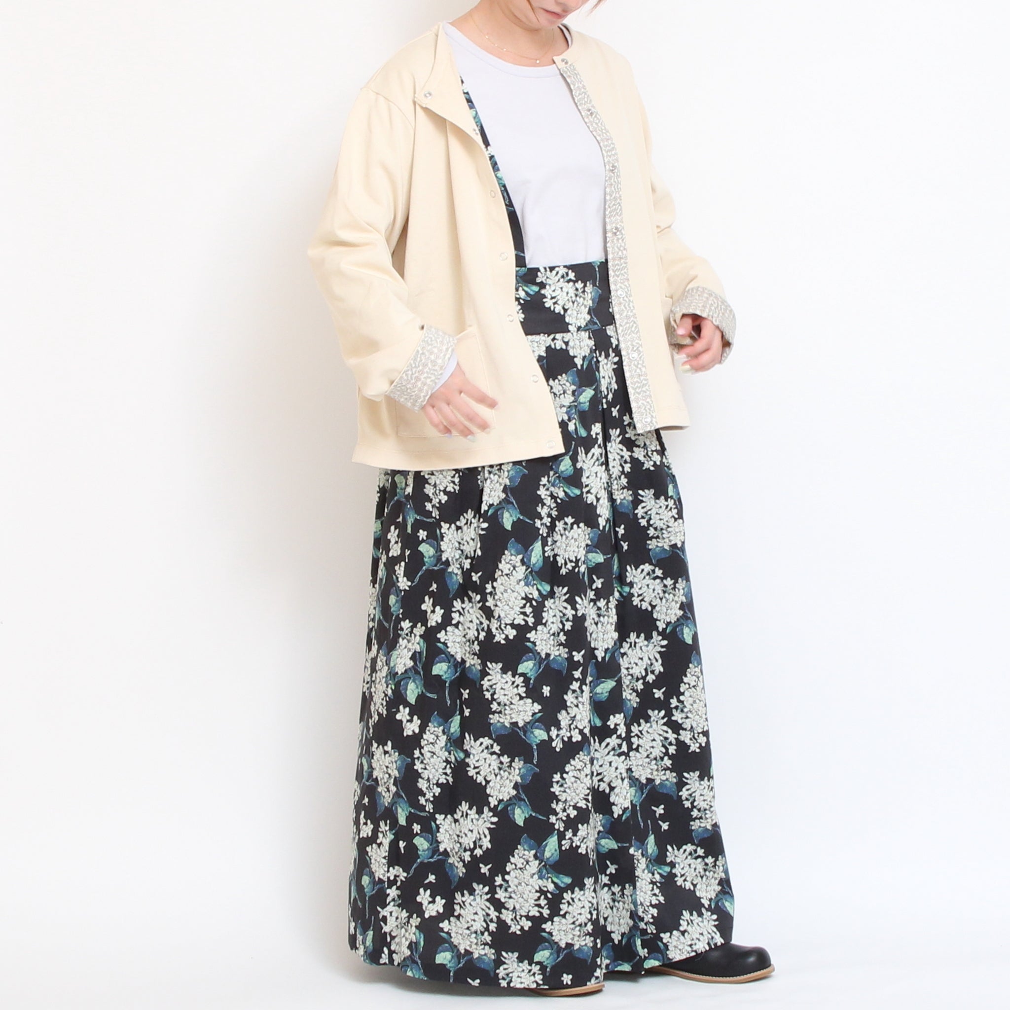 【BLUEのみ ラスト1点】【本店限定商品】LIBERTYサスペンダースカート