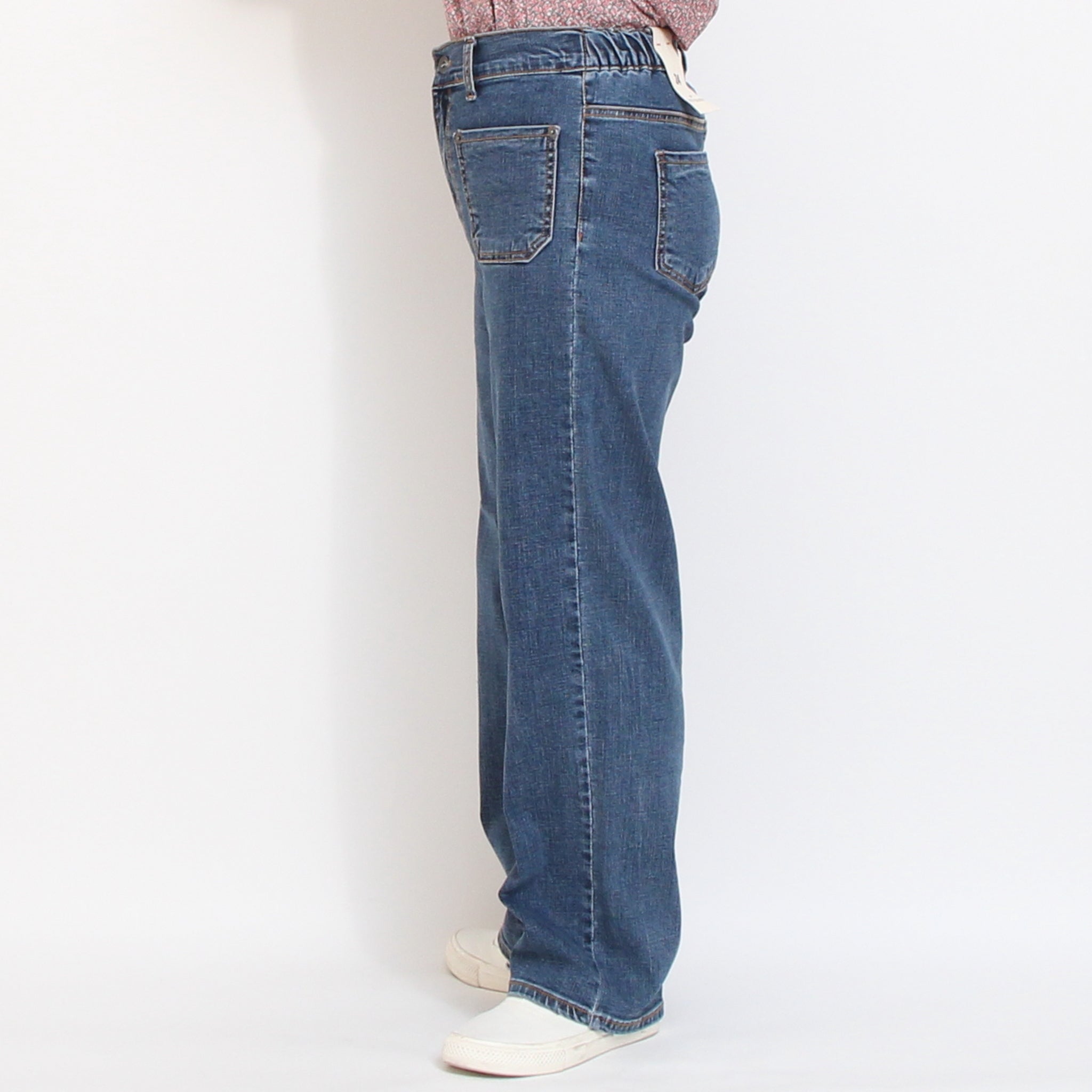 【サイズ25・26のみ 残り僅か】INDIMARKアウトポケットストレートパンツ(BLUE)