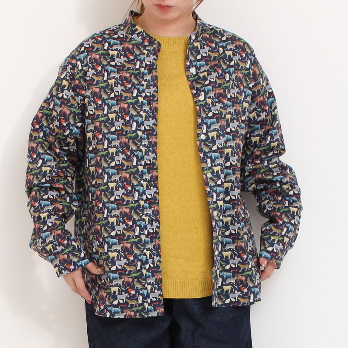 LIBERTYスタンドカラーオーバーシャツ
