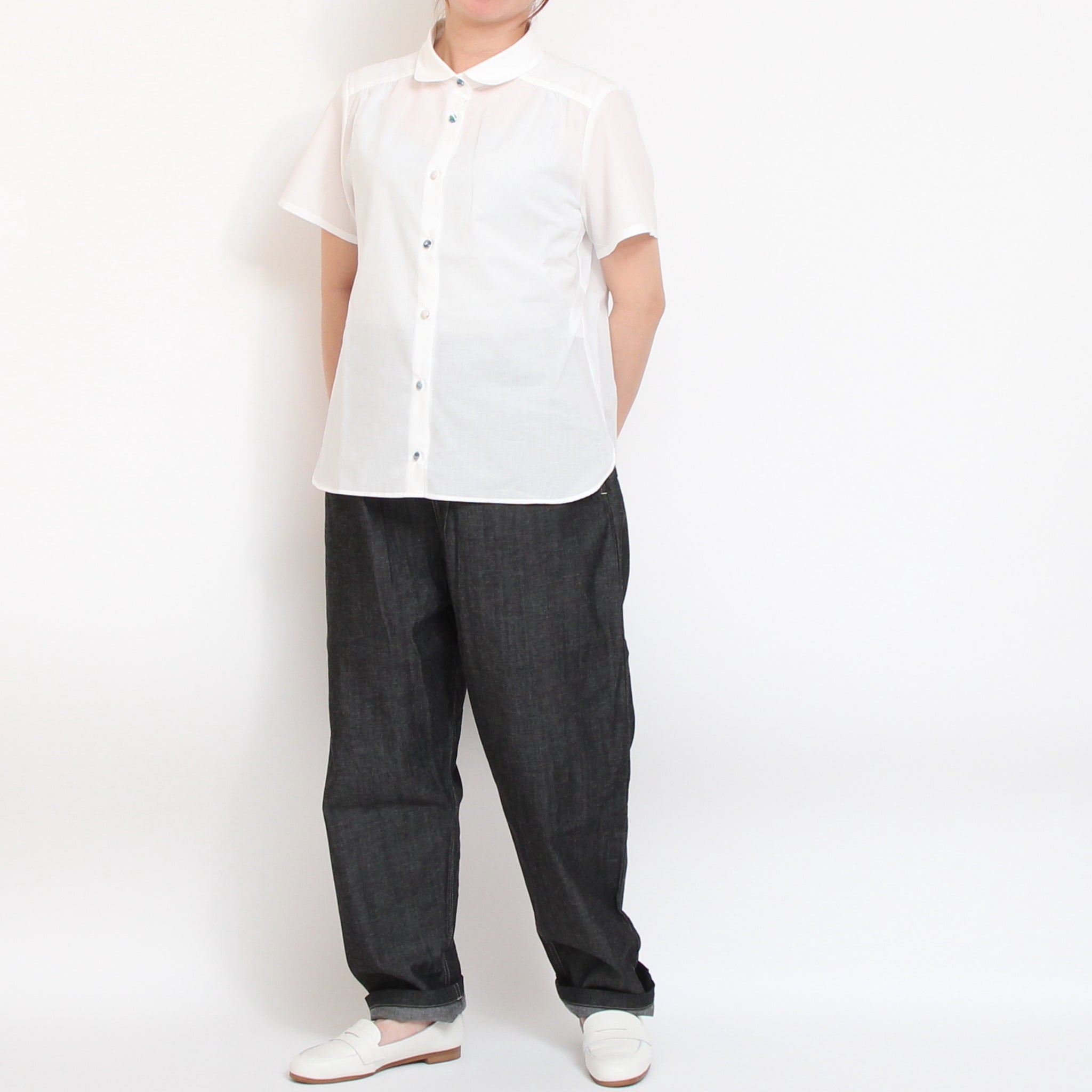 【20%OFF】 【取り扱い店舗限定商品】リバティ釦半袖レギュラーシャツ
