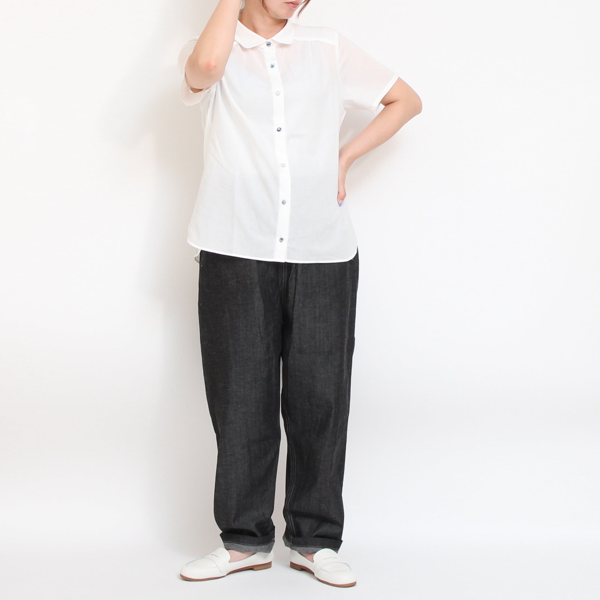 【20%OFF】 【取り扱い店舗限定商品】リバティ釦半袖レギュラーシャツ