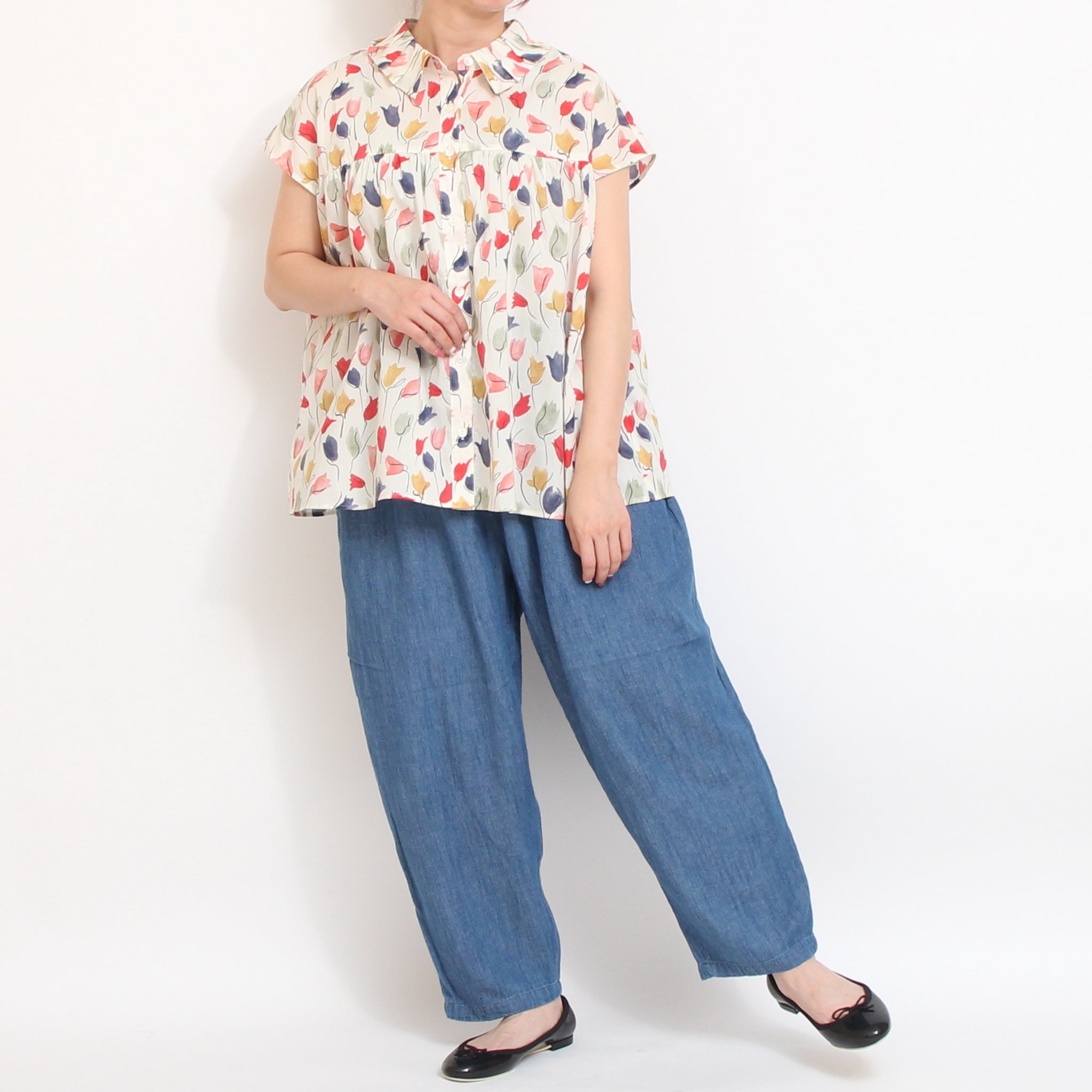 sosotto LIBERTYタックカラーシャツ