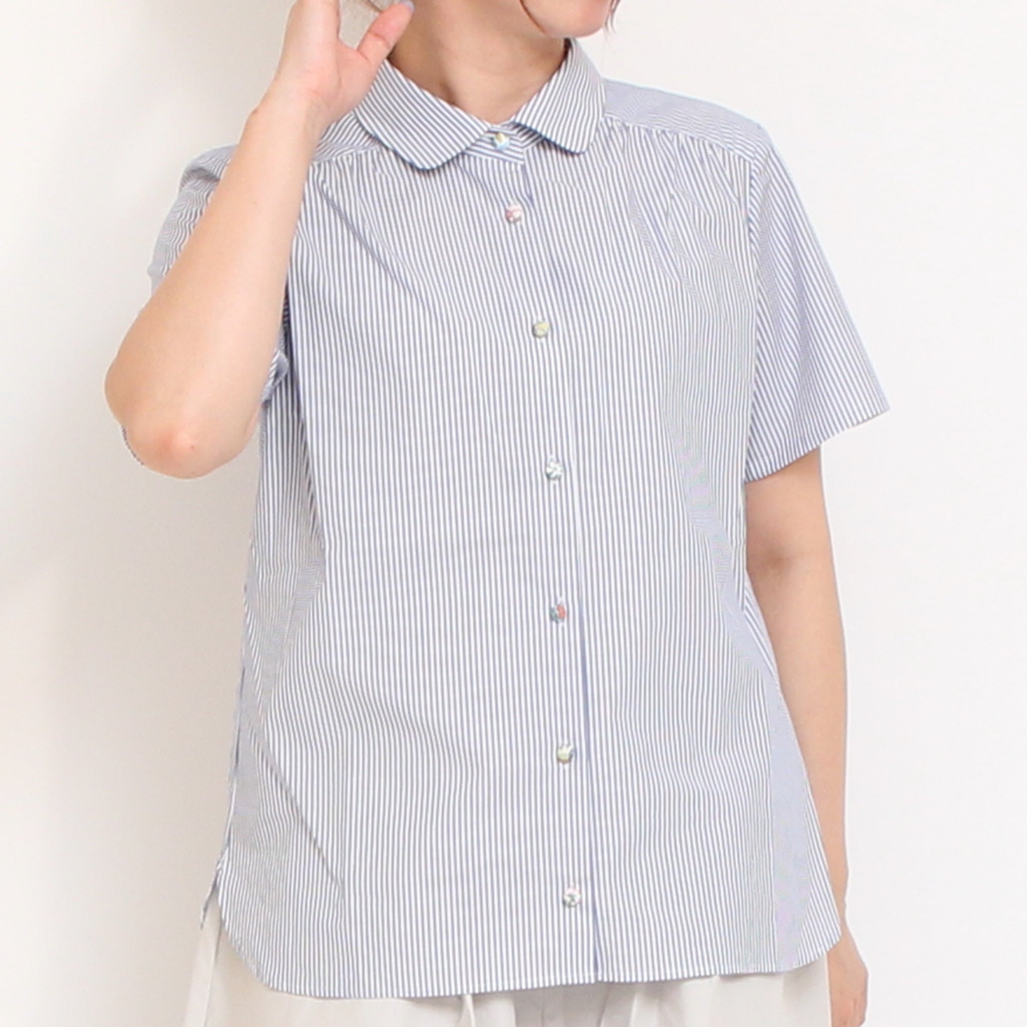 【20%OFF】 【取り扱い店舗限定商品】リバティ釦半袖レギュラーシャツ
