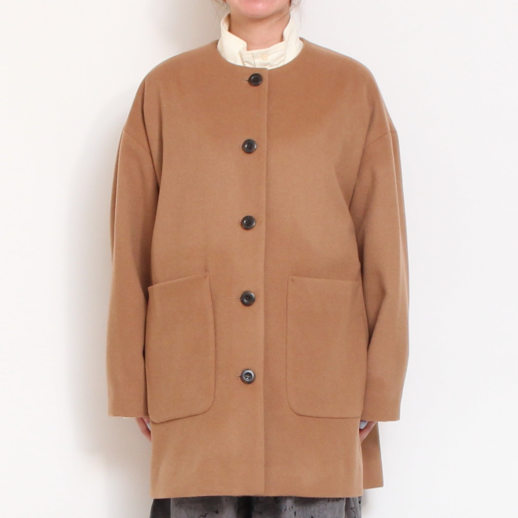 【BLACK残り僅か】裏リバティノーカラーコート(2510)