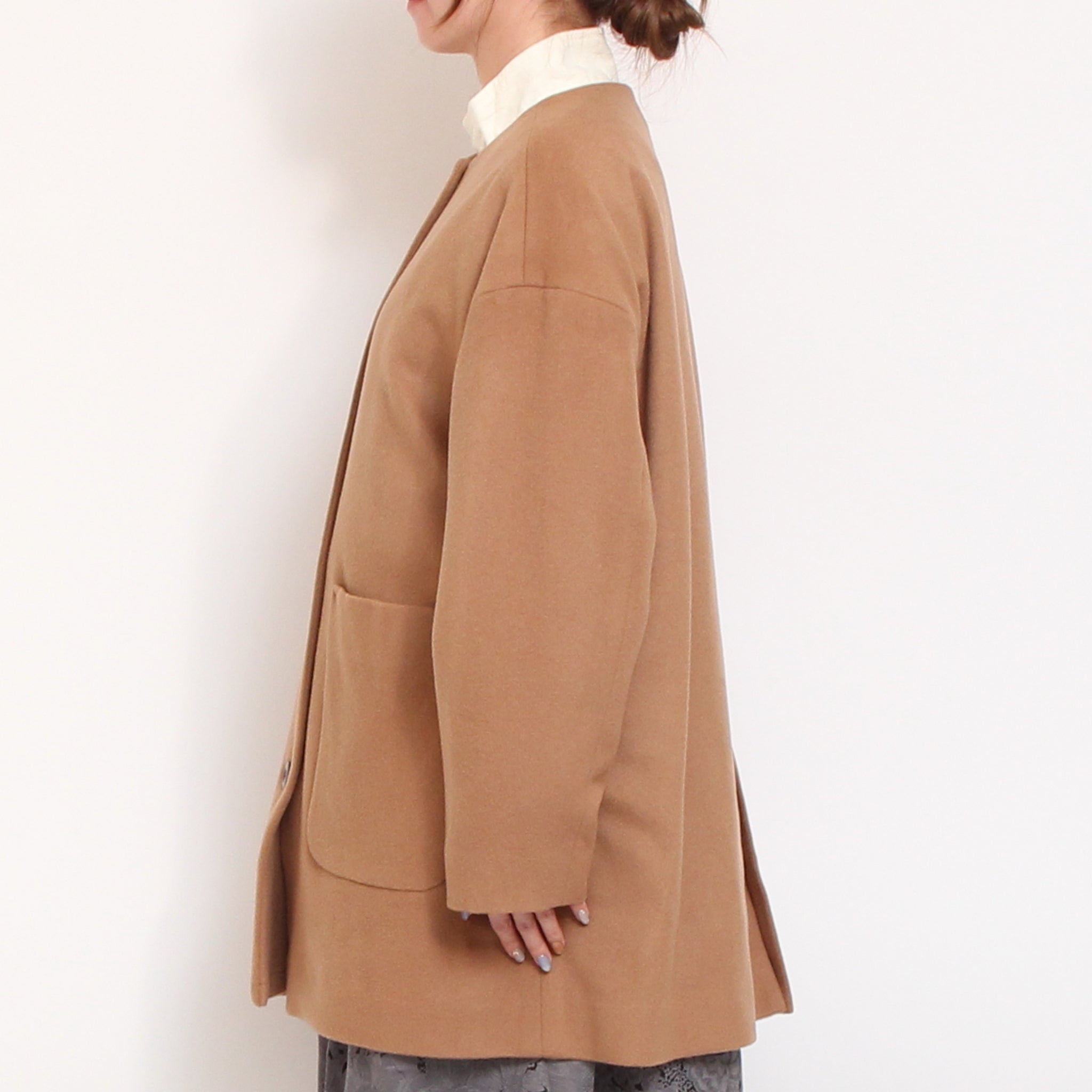 【BLACK残り僅か】裏リバティノーカラーコート(2510)