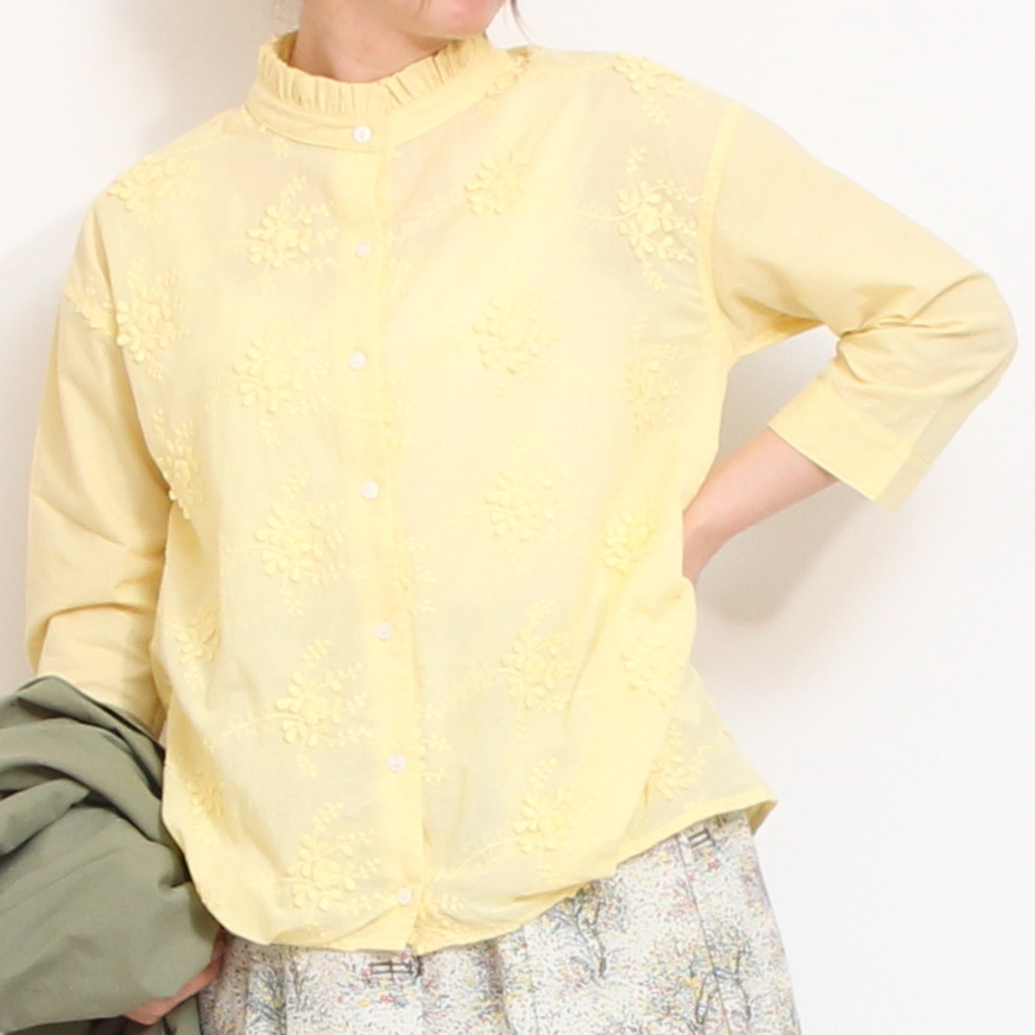 Kelenフラワーレースフリルブラウス(2603)