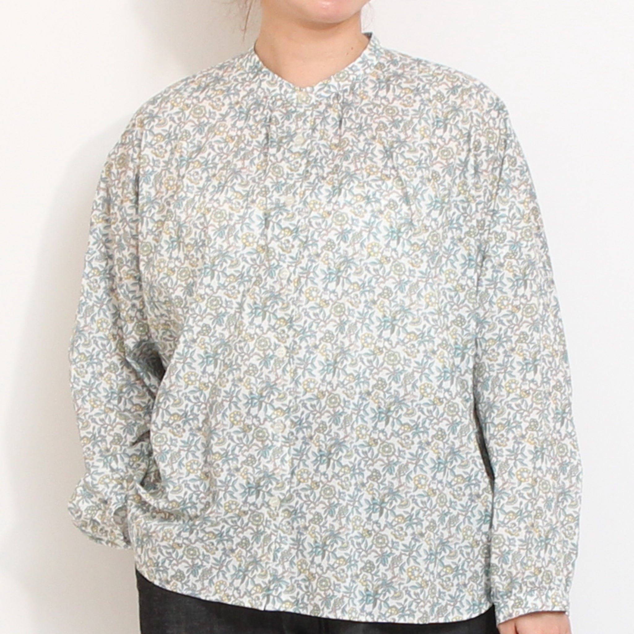 【20%OFF】【BLUE・GREENラスト1点ずつ】リバティ5分袖ドルマンシャツ(2604)