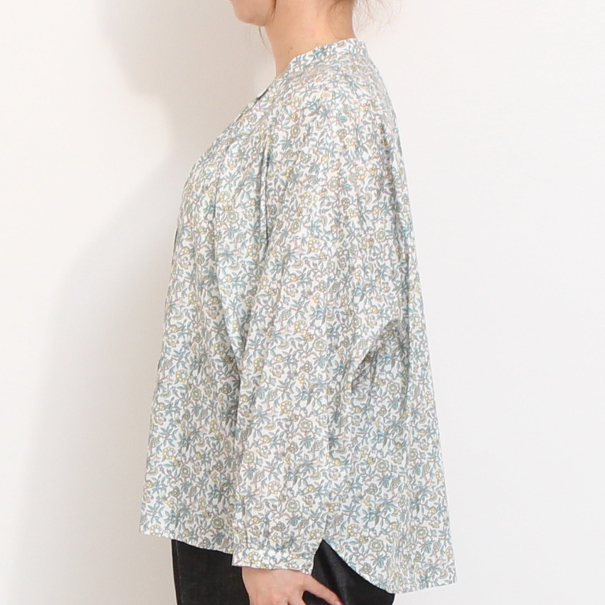 【20%OFF】【BLUE・GREENラスト1点ずつ】リバティ5分袖ドルマンシャツ(2604)