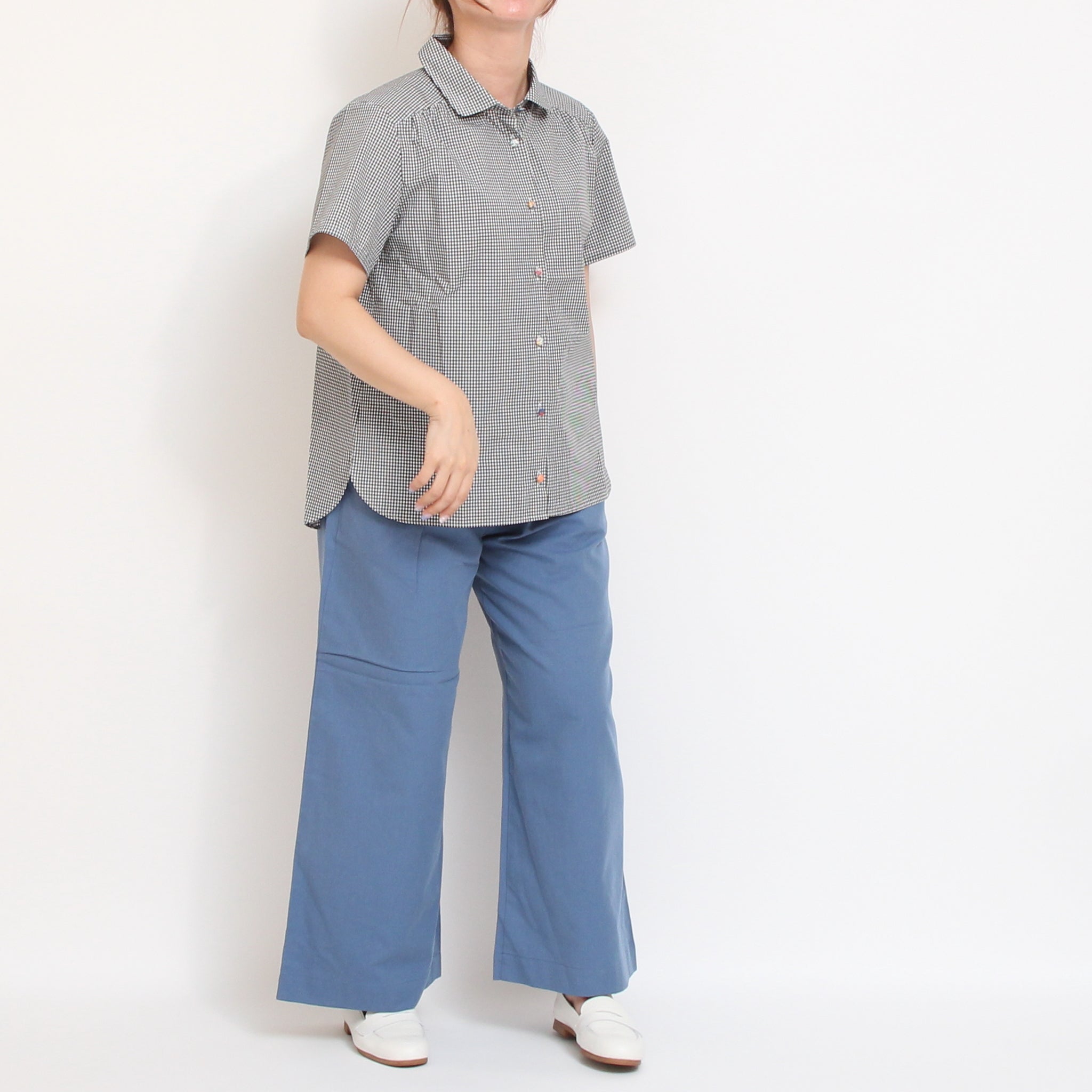 【20%OFF】 【取り扱い店舗限定商品】リバティ釦半袖レギュラーシャツ