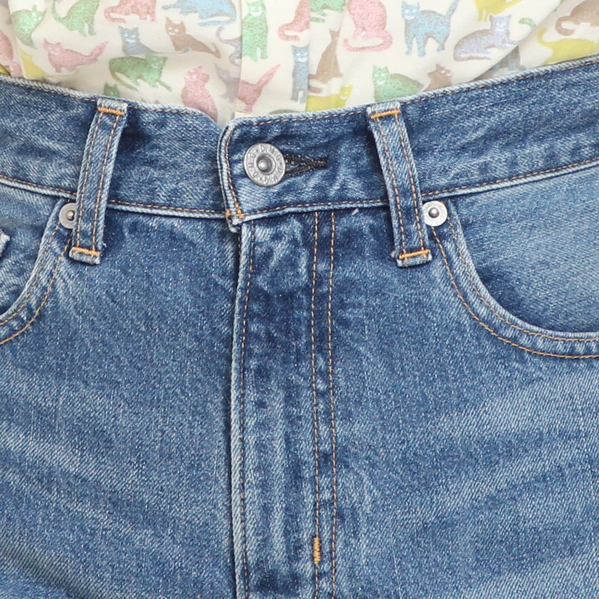 D.M.Gカーブラインデニムパンツ(USED)