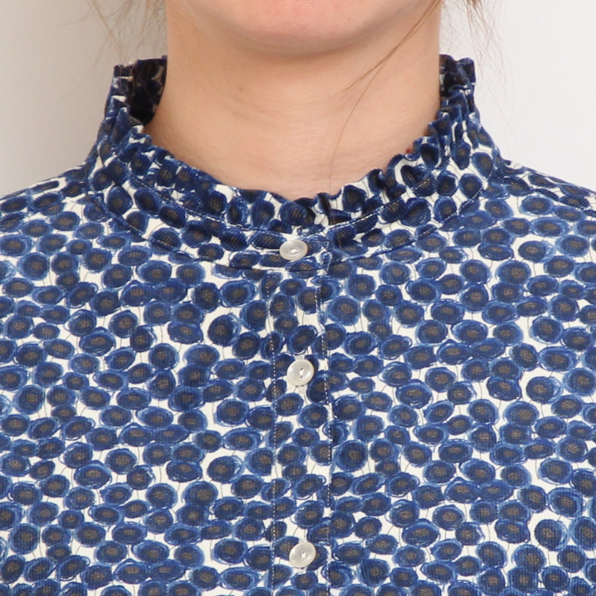 コーデュロイLIBERTYスタンドフリルシャツ2511