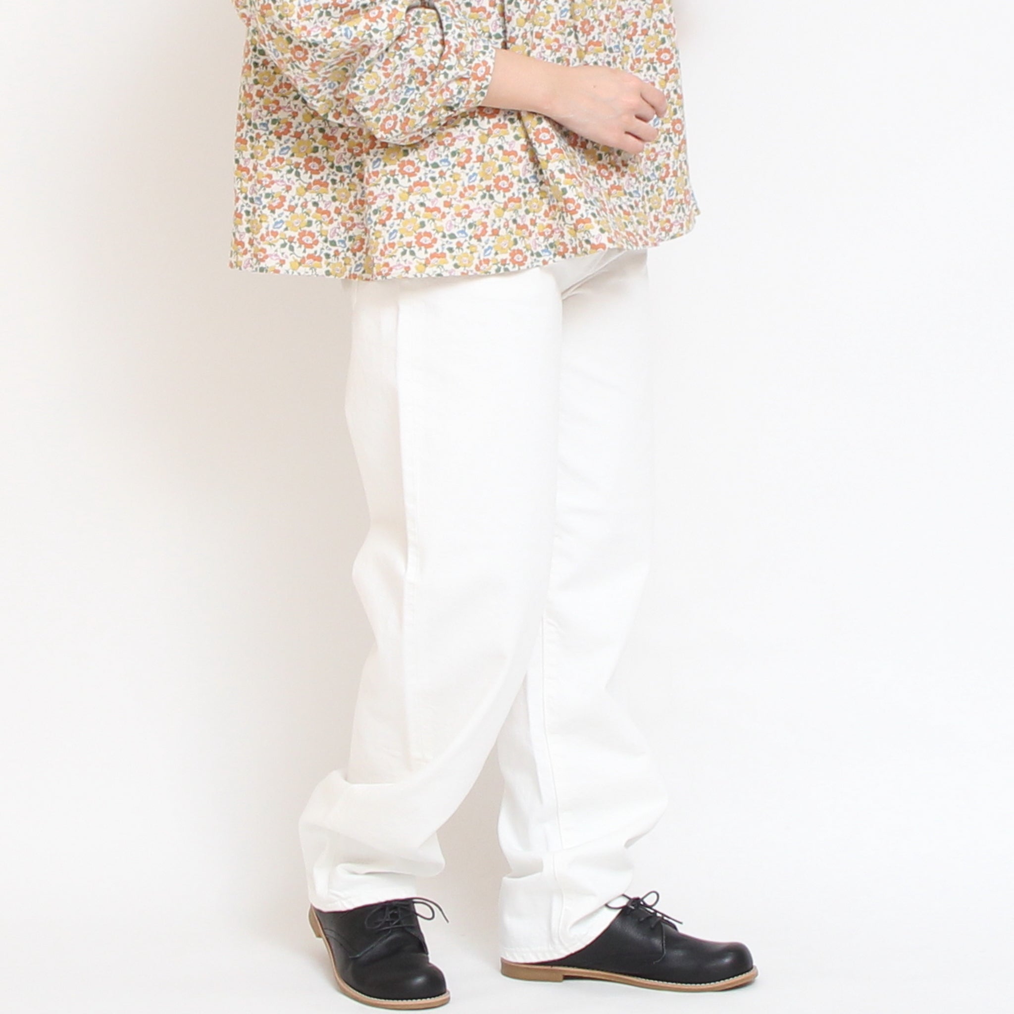 D.M.Gカーブラインデニムパンツ(WHITE)