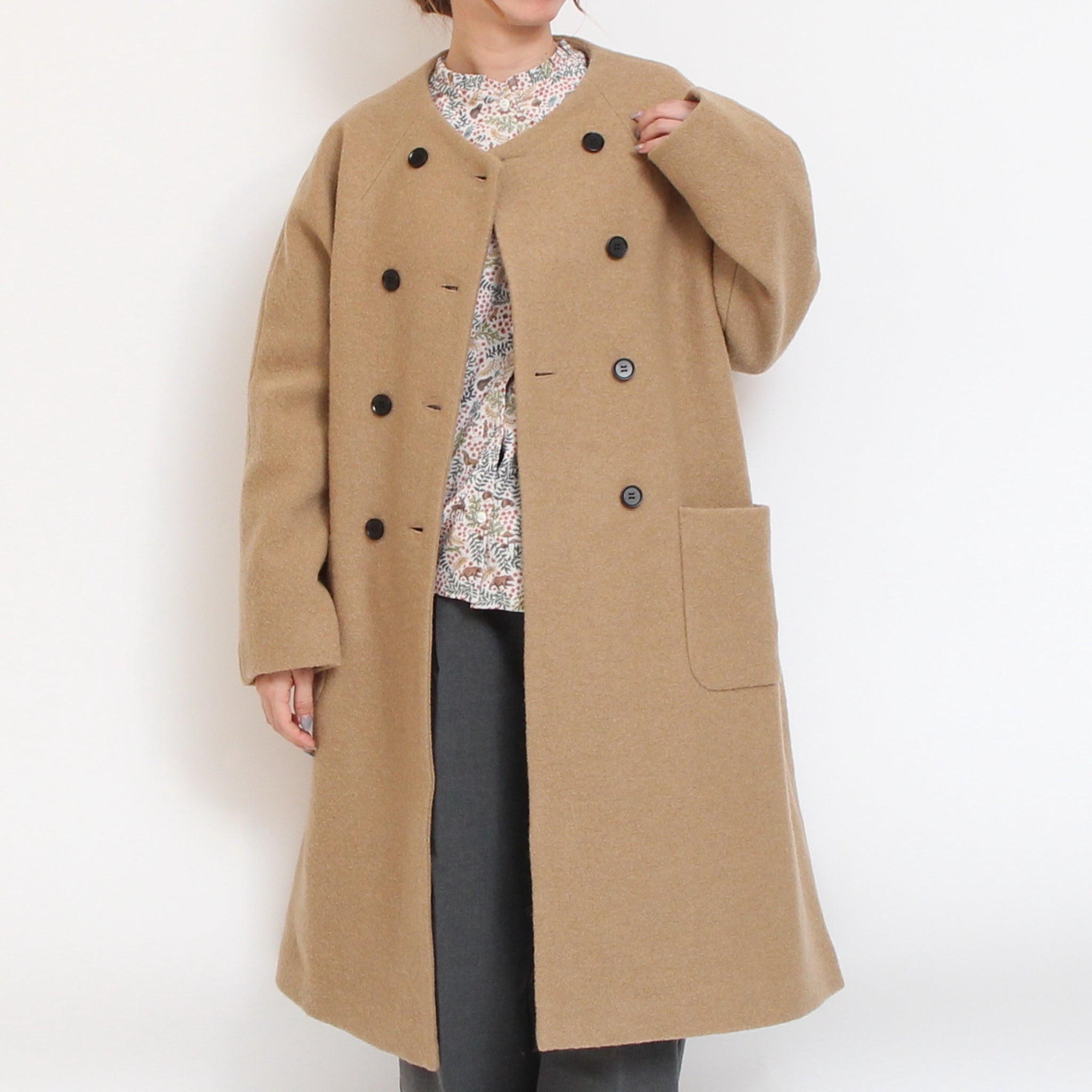 【再値下げ・40%OFF】【CAMELラスト1点】Vent d’ouestウールリング圧縮コート2511