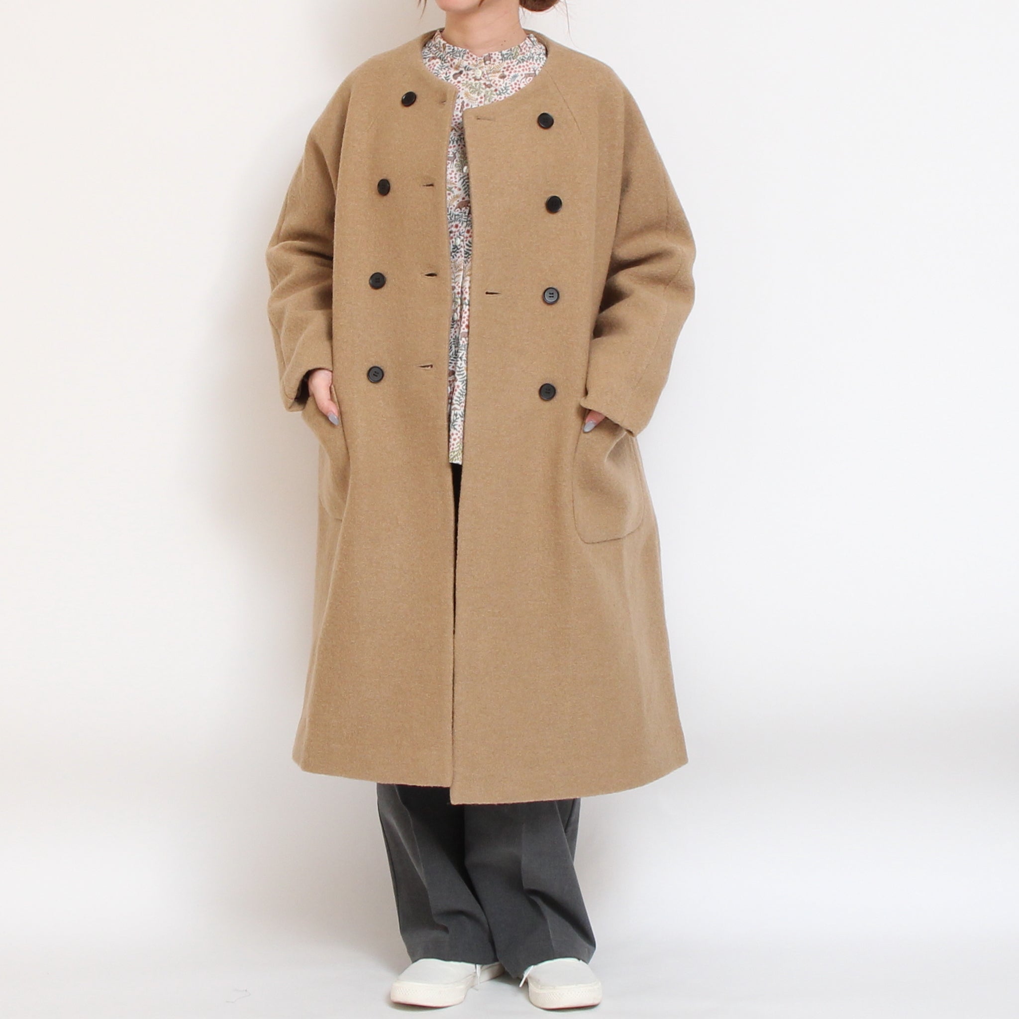 【再値下げ・40%OFF】【CAMELラスト1点】Vent d’ouestウールリング圧縮コート2511