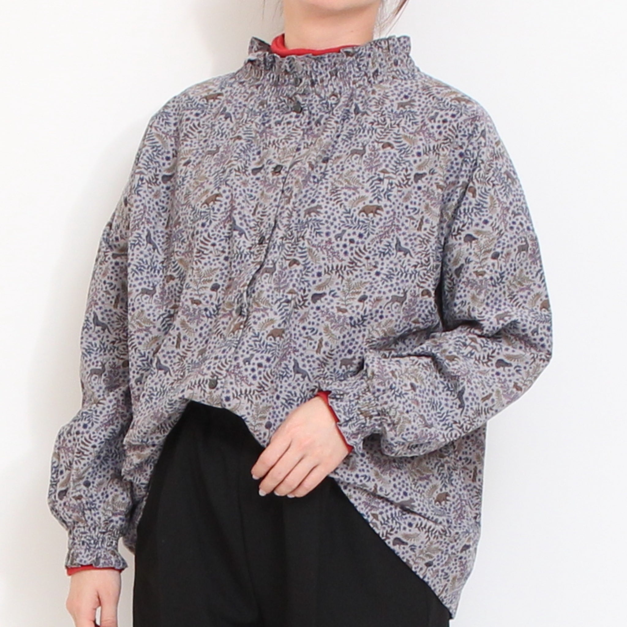 【IVORYラスト1点】コーデュロイLIBERTY2WAYシャーリングブラウス2512