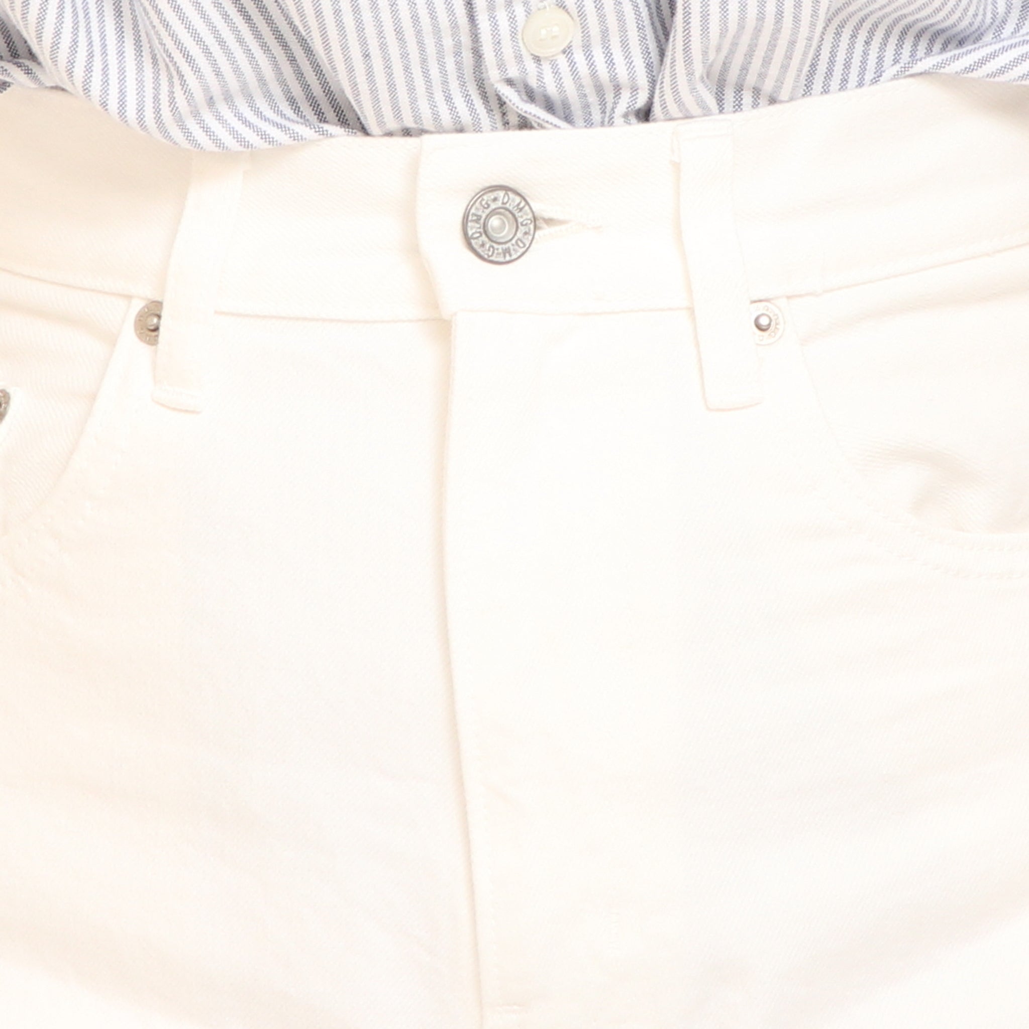D.M.Gカーブラインデニムパンツ(WHITE)