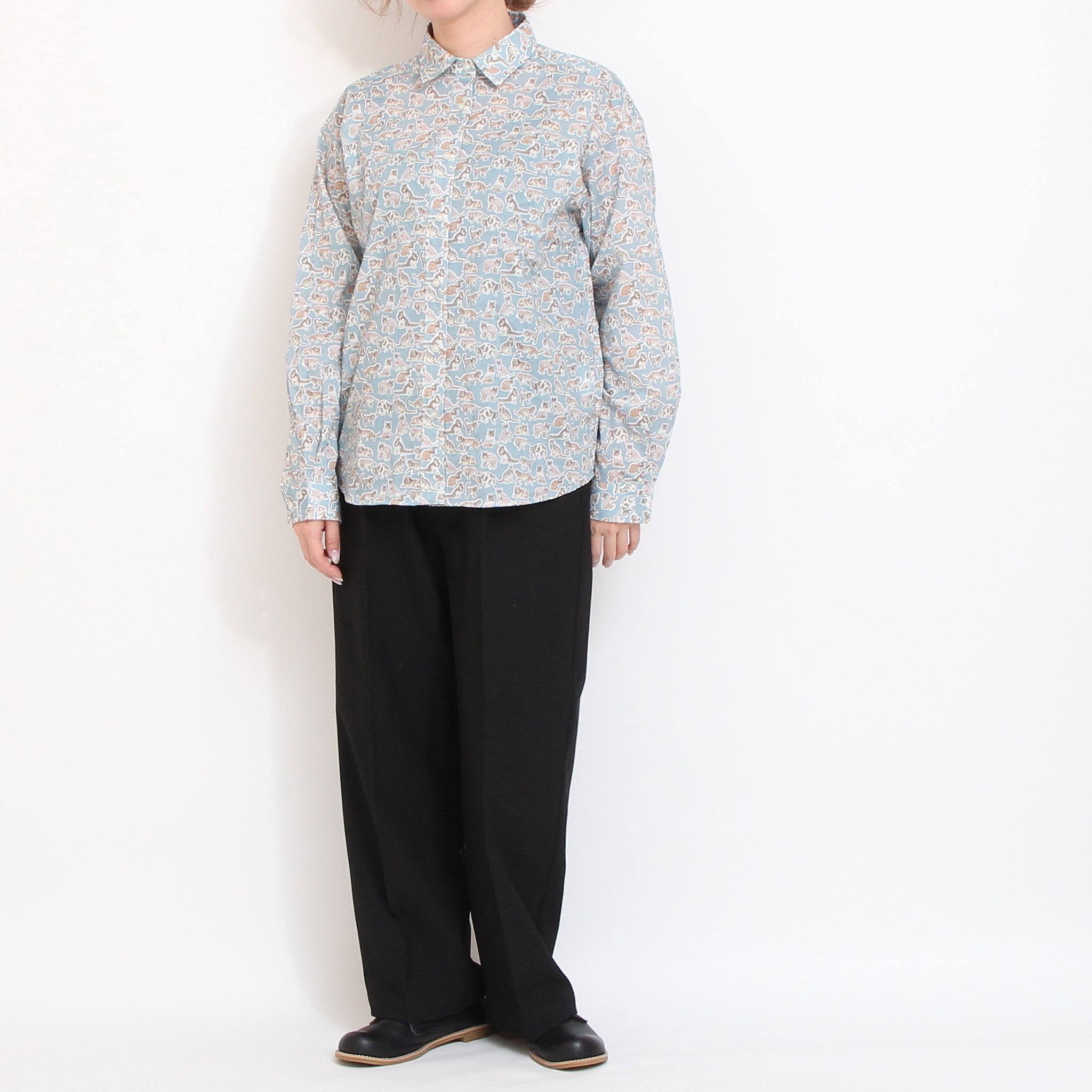 【20%OFF】【BLUE・SAXラスト1点ずつ】LIBERTYワイドレギュラーシャツ