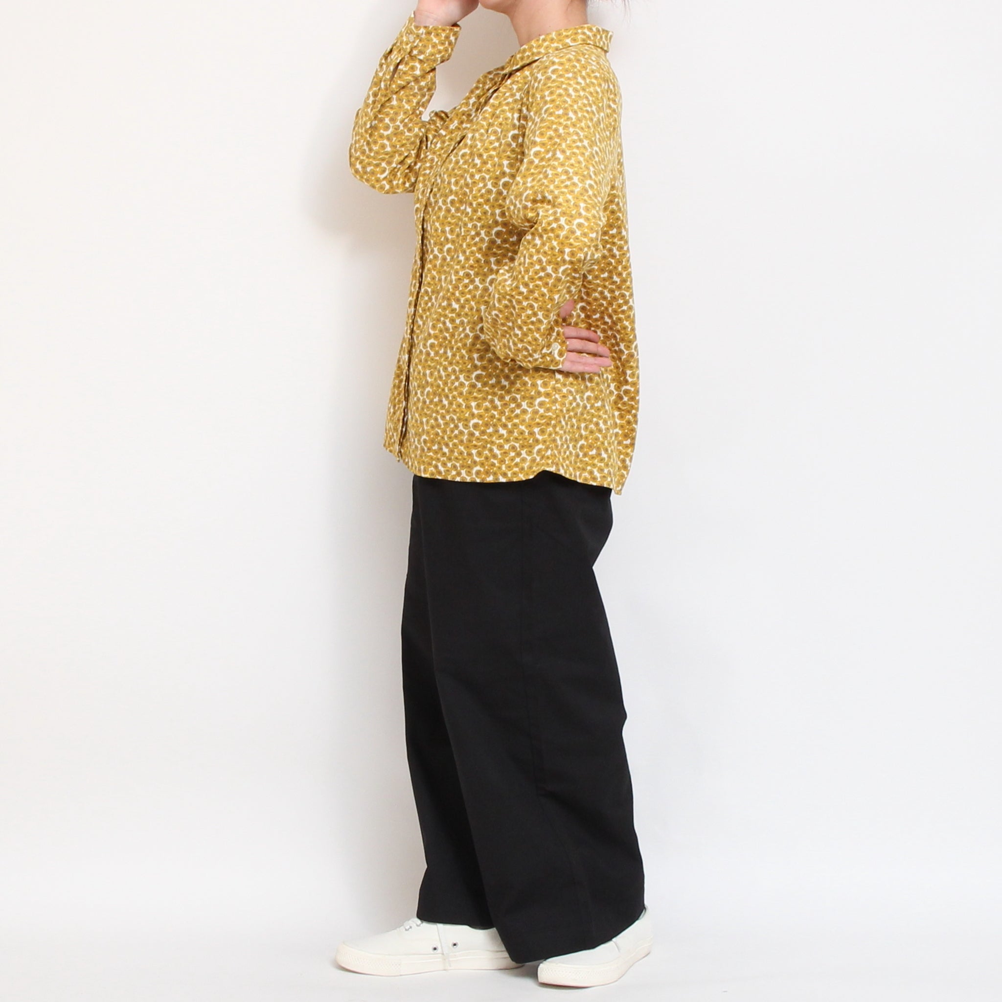 【NAVY・BLUEのみラスト1点ずつ】コーデュロイLIBERTY比翼タックシャツ(2511)
