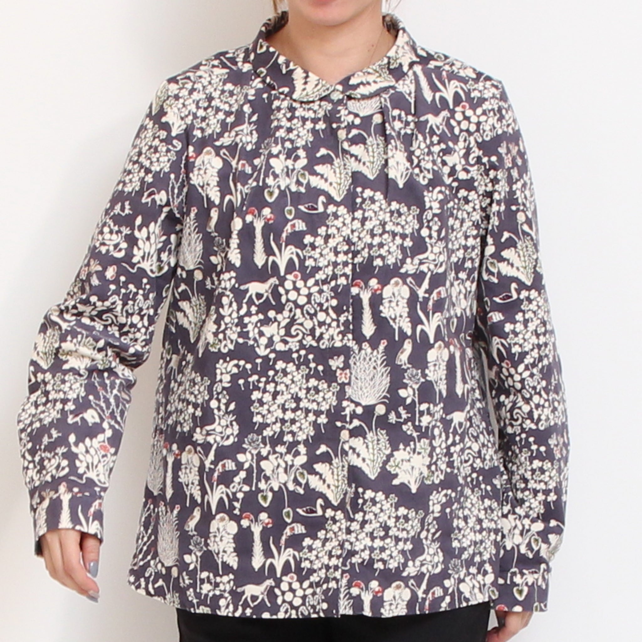 【NAVY・BLUEのみラスト1点ずつ】コーデュロイLIBERTY比翼タックシャツ(2511)