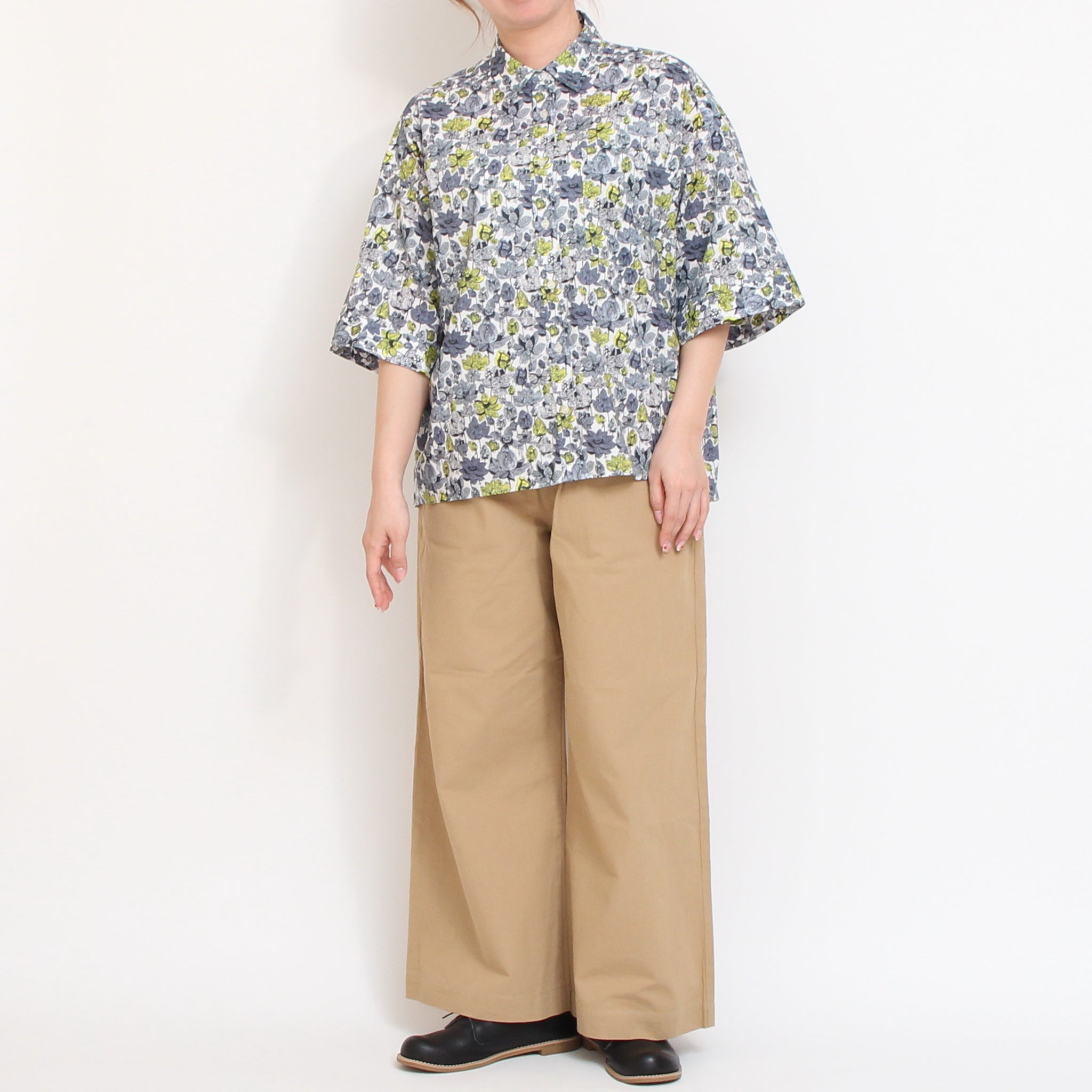 【YELLOW残り僅か】コットンリヨセル ワイドボックスシャツ2604