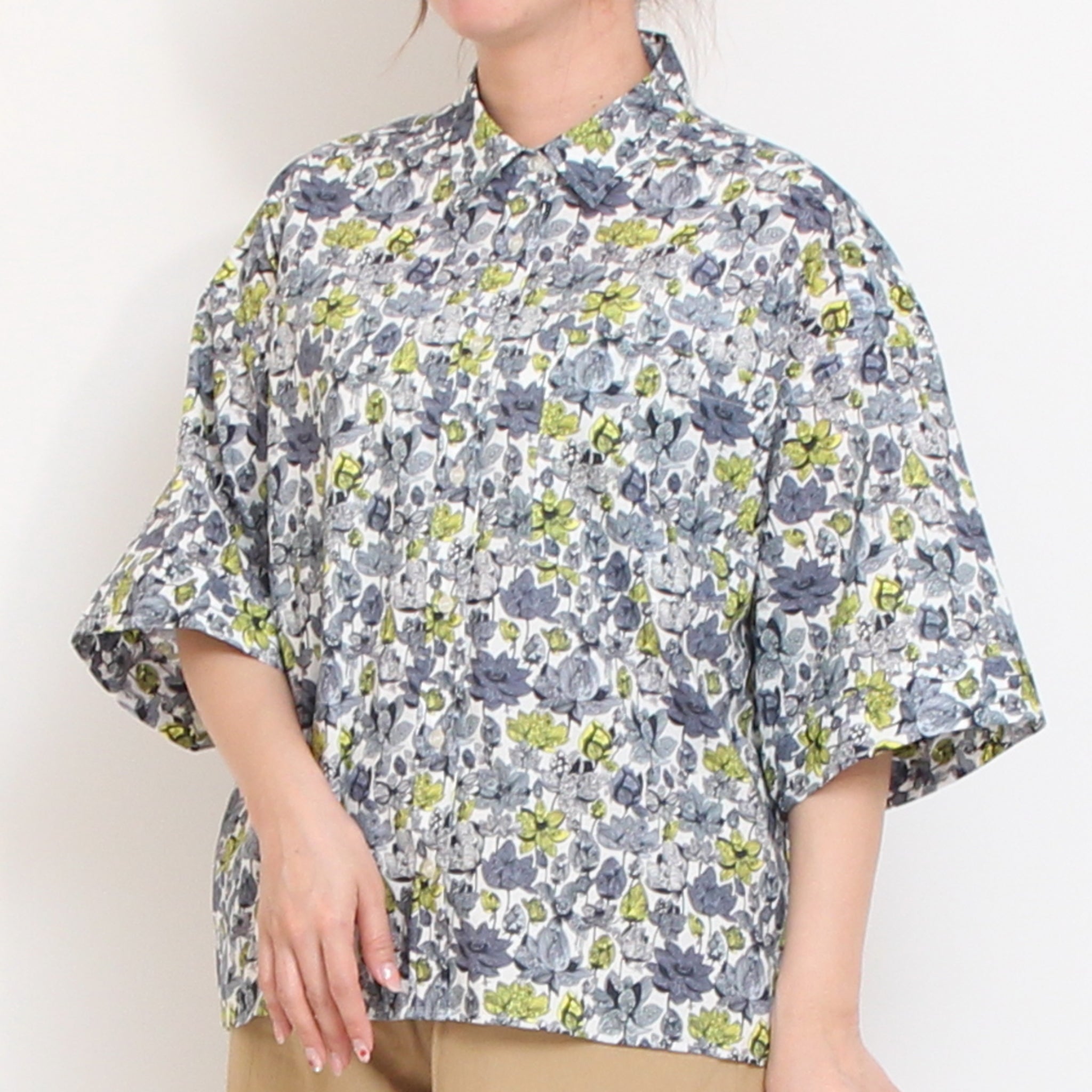 コットンリヨセル ワイドボックスシャツ2604