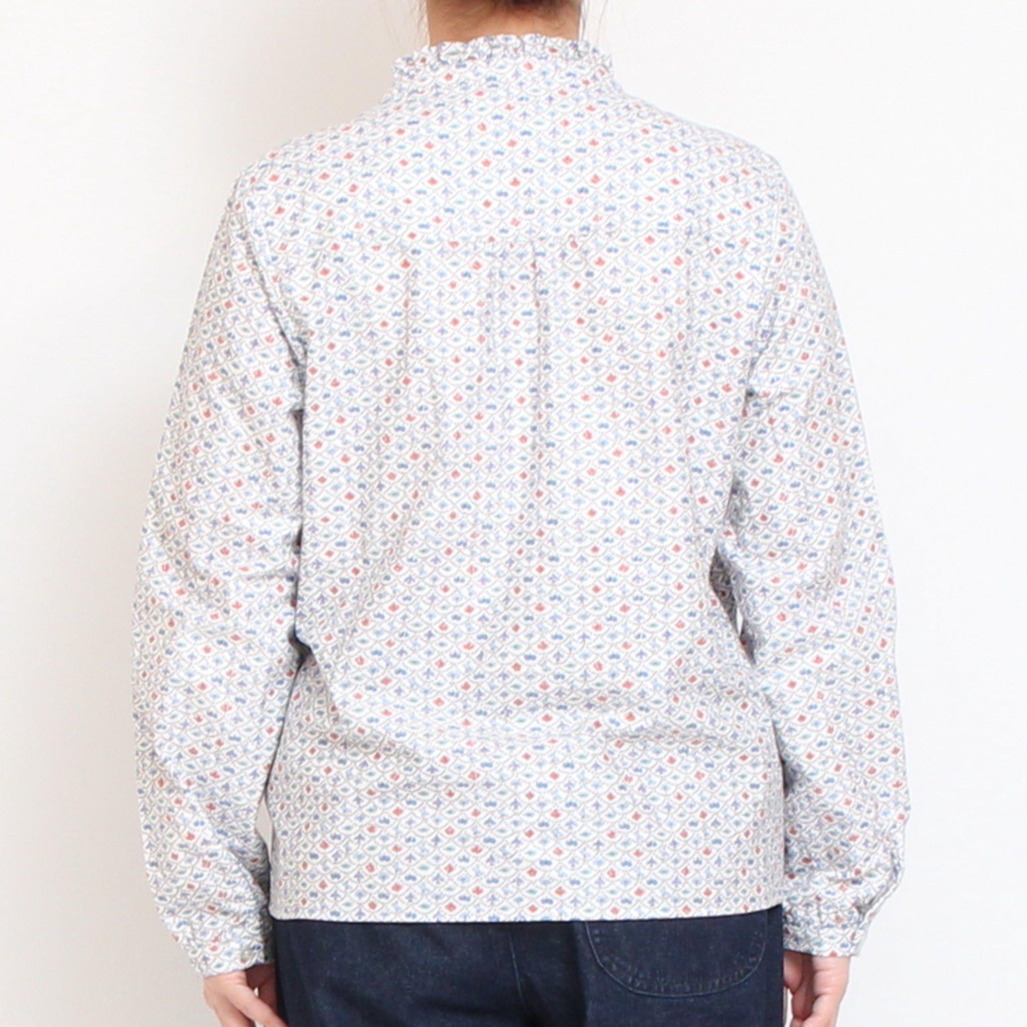 【IVORY・NAVYのみ 残り僅か】Cotton Flannelスタンドフリルシャツ2601