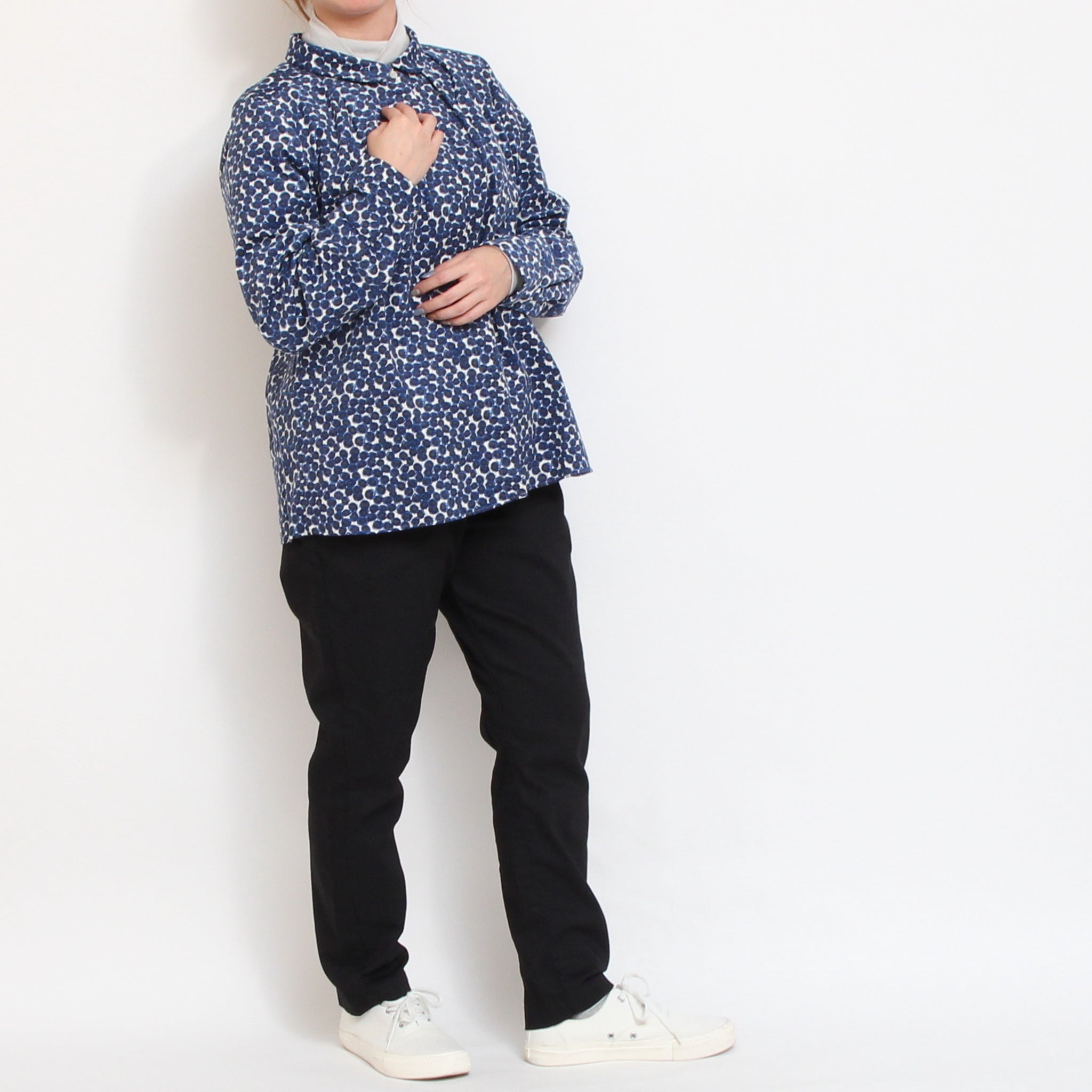 【NAVY・BLUEのみラスト1点ずつ】コーデュロイLIBERTY比翼タックシャツ(2511)