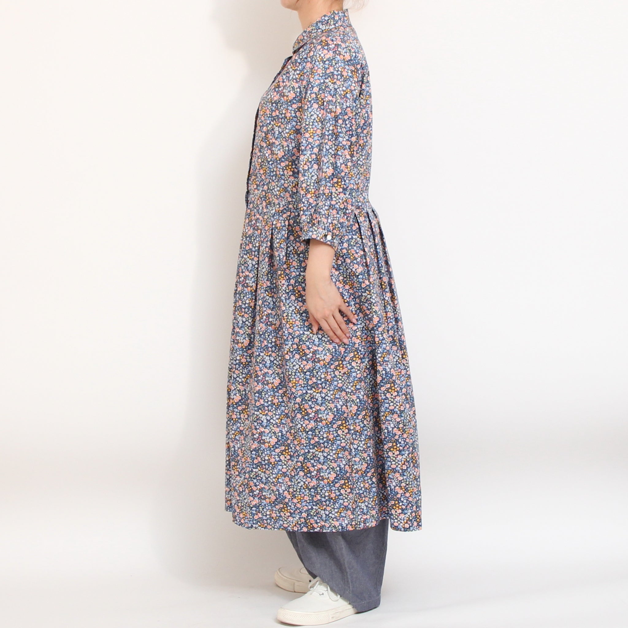 【期間限定20%OFF】【本店限定商品】リバティ7分袖クラシカルワンピース(2604)