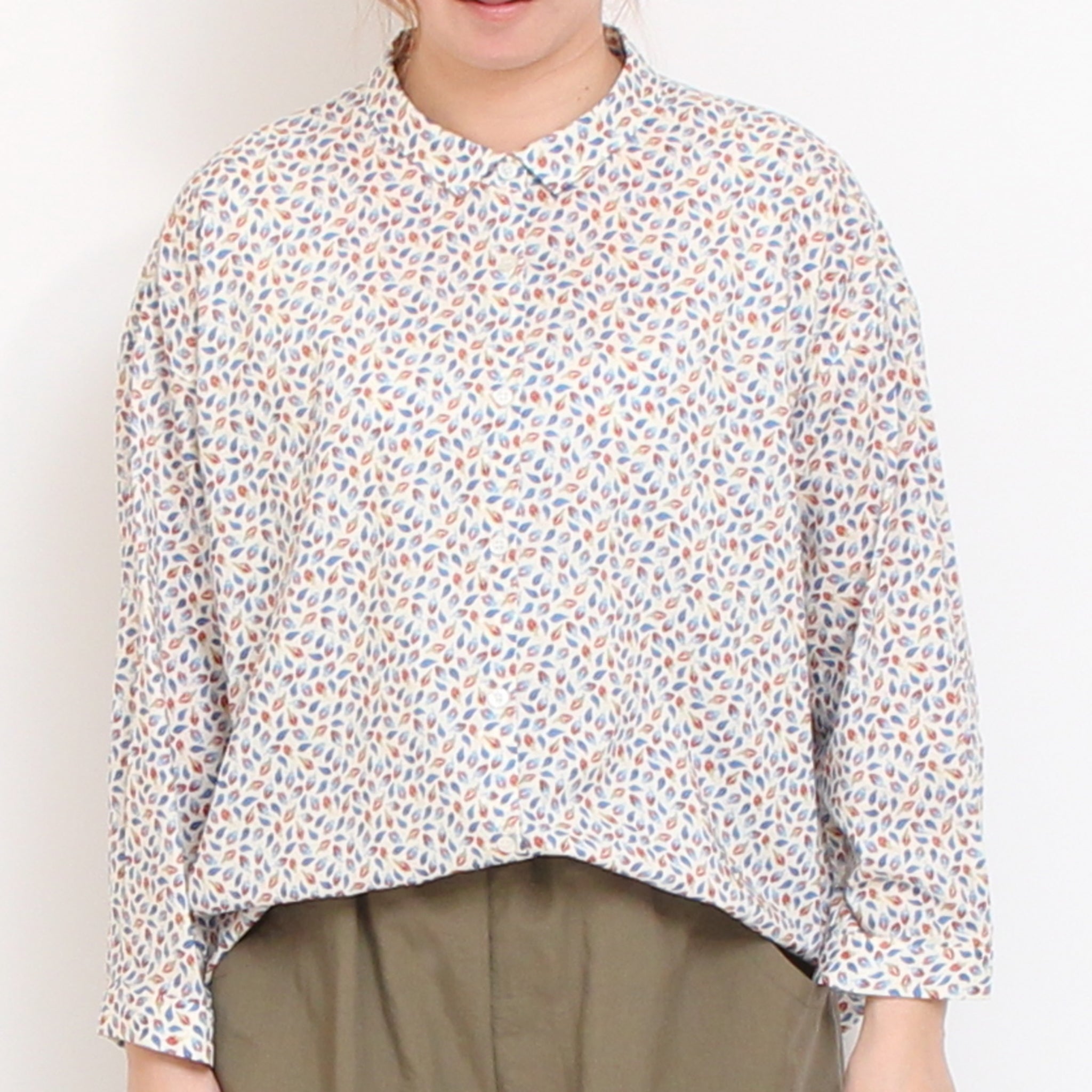 【NAVYのみ ラスト1点】コットンリヨセル7分袖ビッグシャツ(2604)