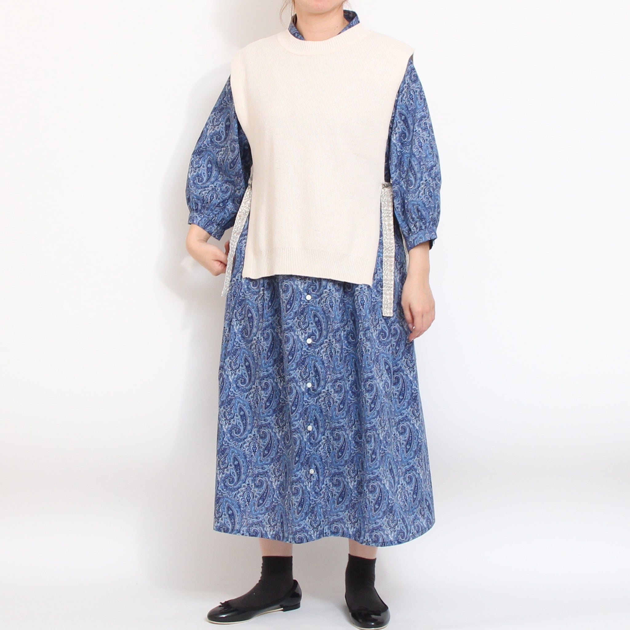 【期間限定20%OFF】【本店限定商品】リバティ7分袖クラシカルワンピース(2604)