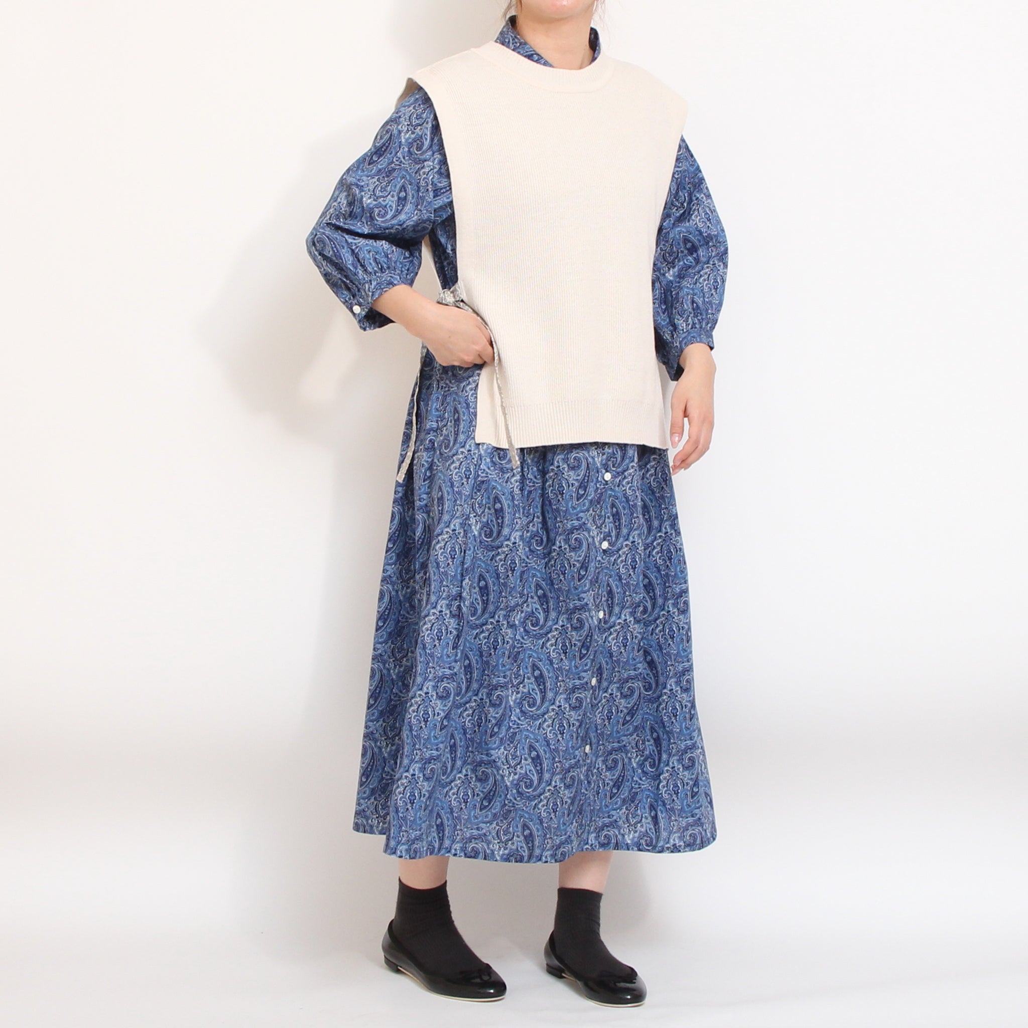 【期間限定20%OFF】【本店限定商品】リバティ7分袖クラシカルワンピース(2604)