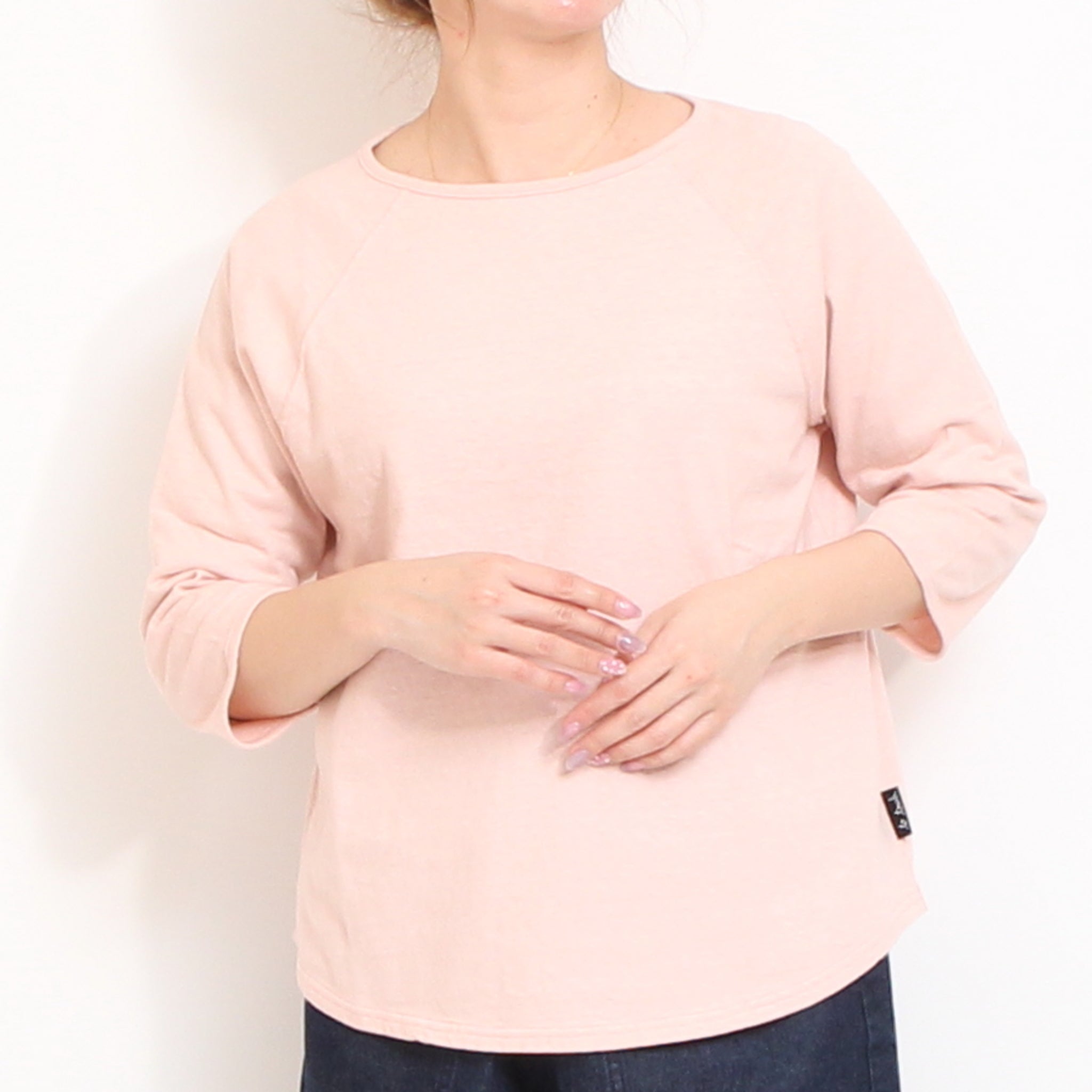 【PINK残り僅か】to touch ラフィーコットン7分袖Tシャツ
