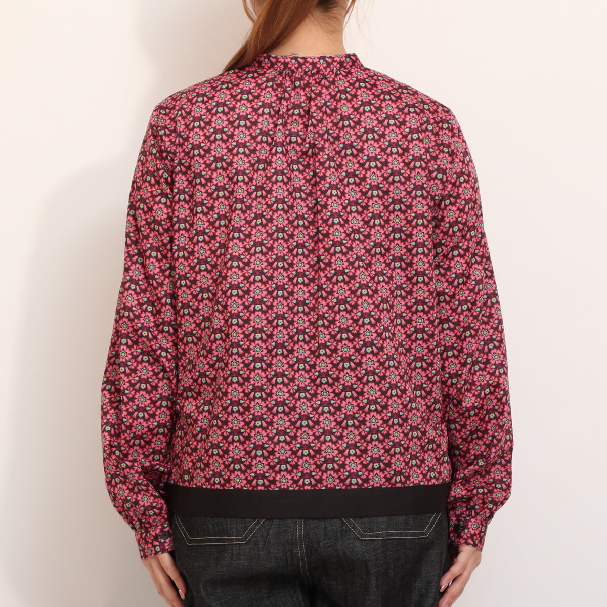 【Online Shopのみ!1点ずつ】LIBERTY裾バイカラーリボンシャツ