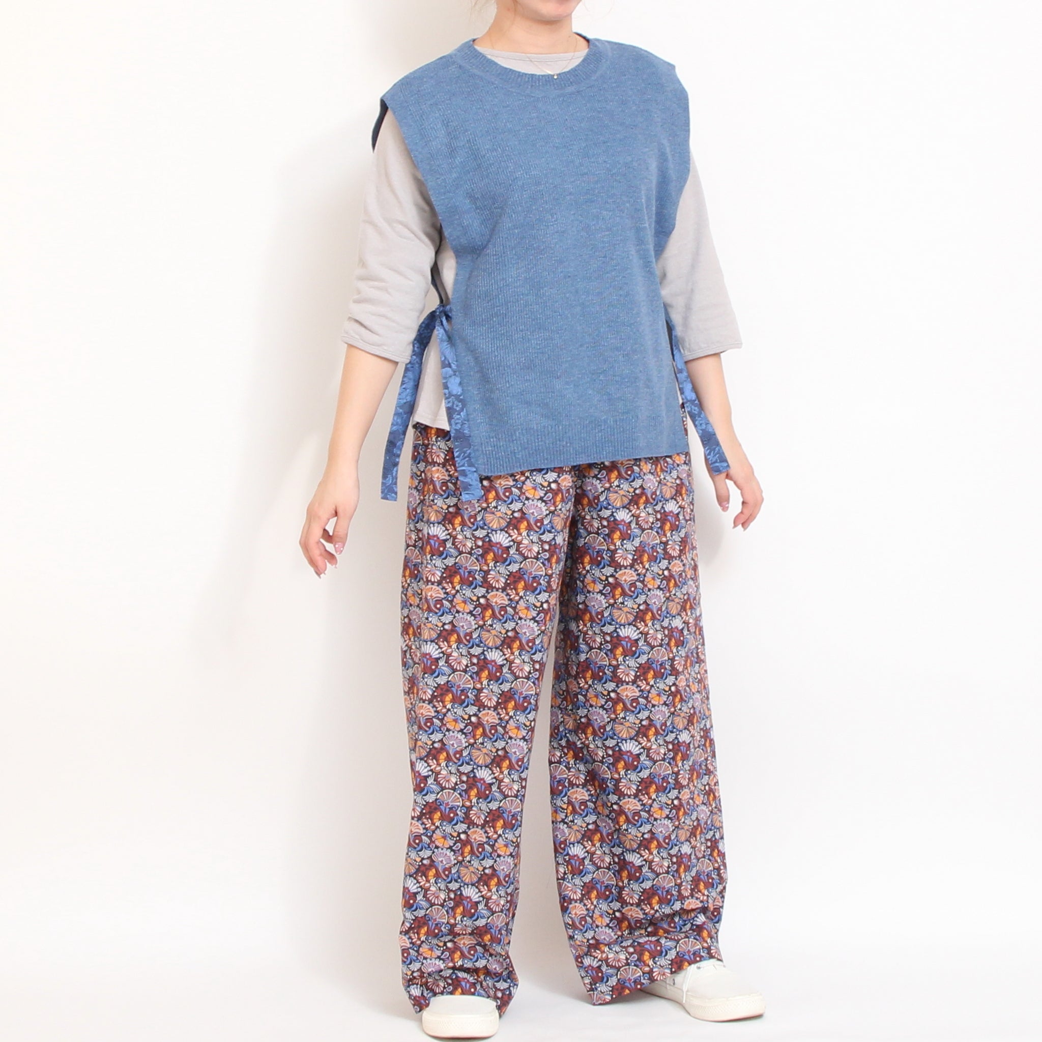 【NAVYラスト1点】to touch ラフィーコットン7分袖Tシャツ