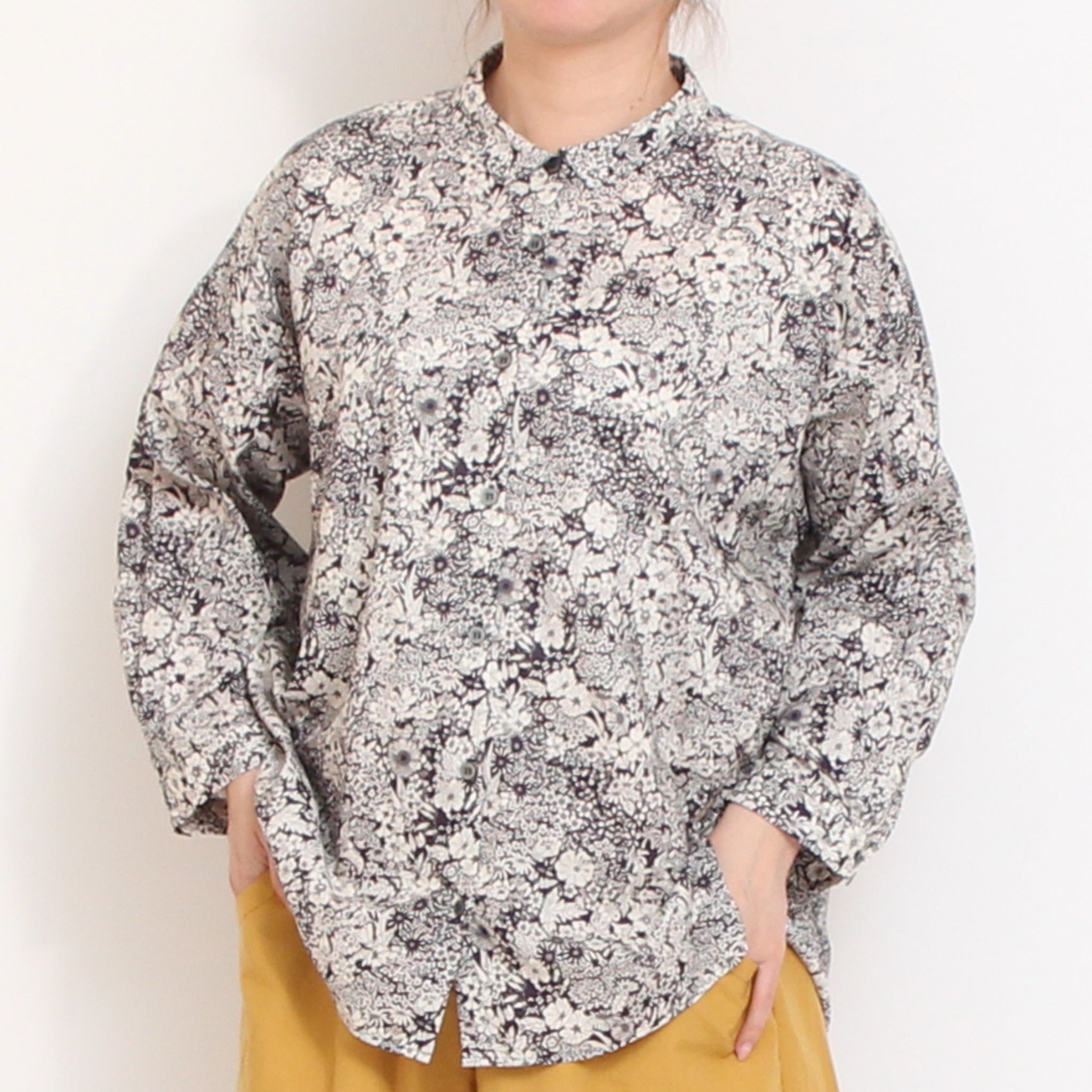 【RED・BLUE残り僅か】コットンリヨセル7分袖ビッグシャツ(2604)