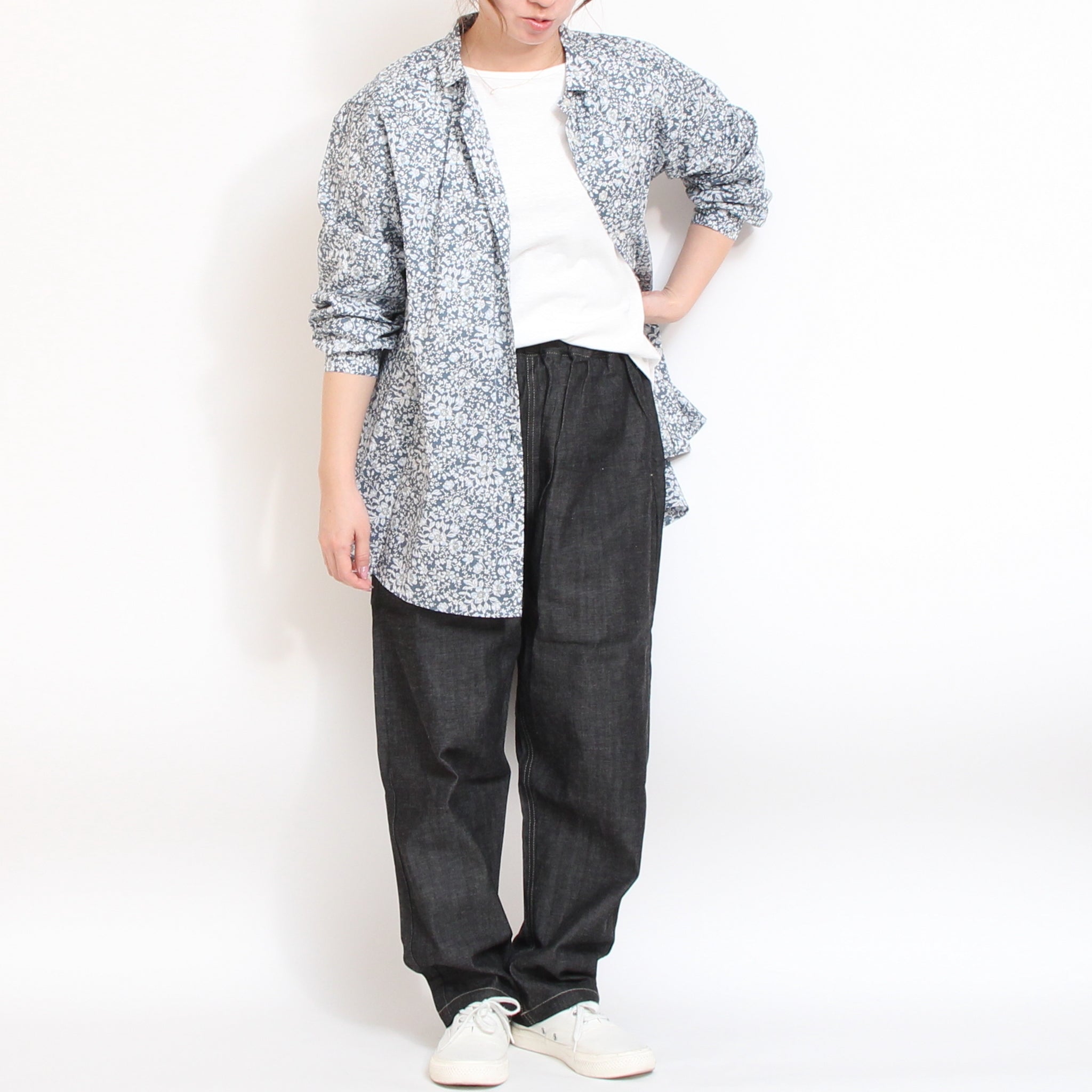 【NAVYラスト1点】to touch ラフィーコットン7分袖Tシャツ