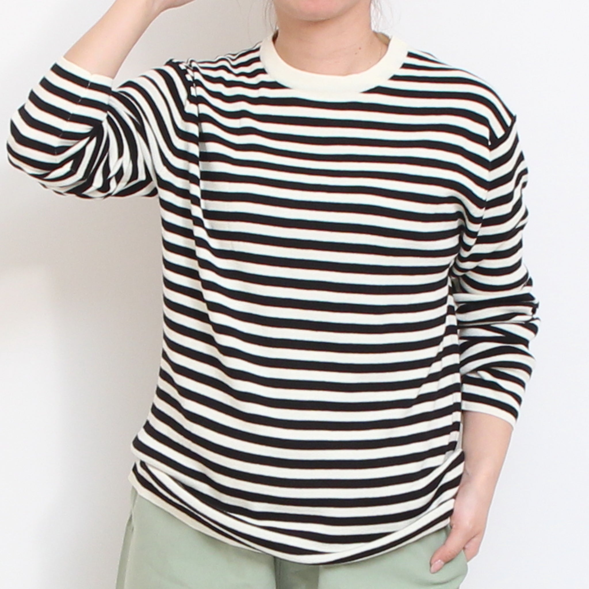 Mao made ボーダーニットTシャツ