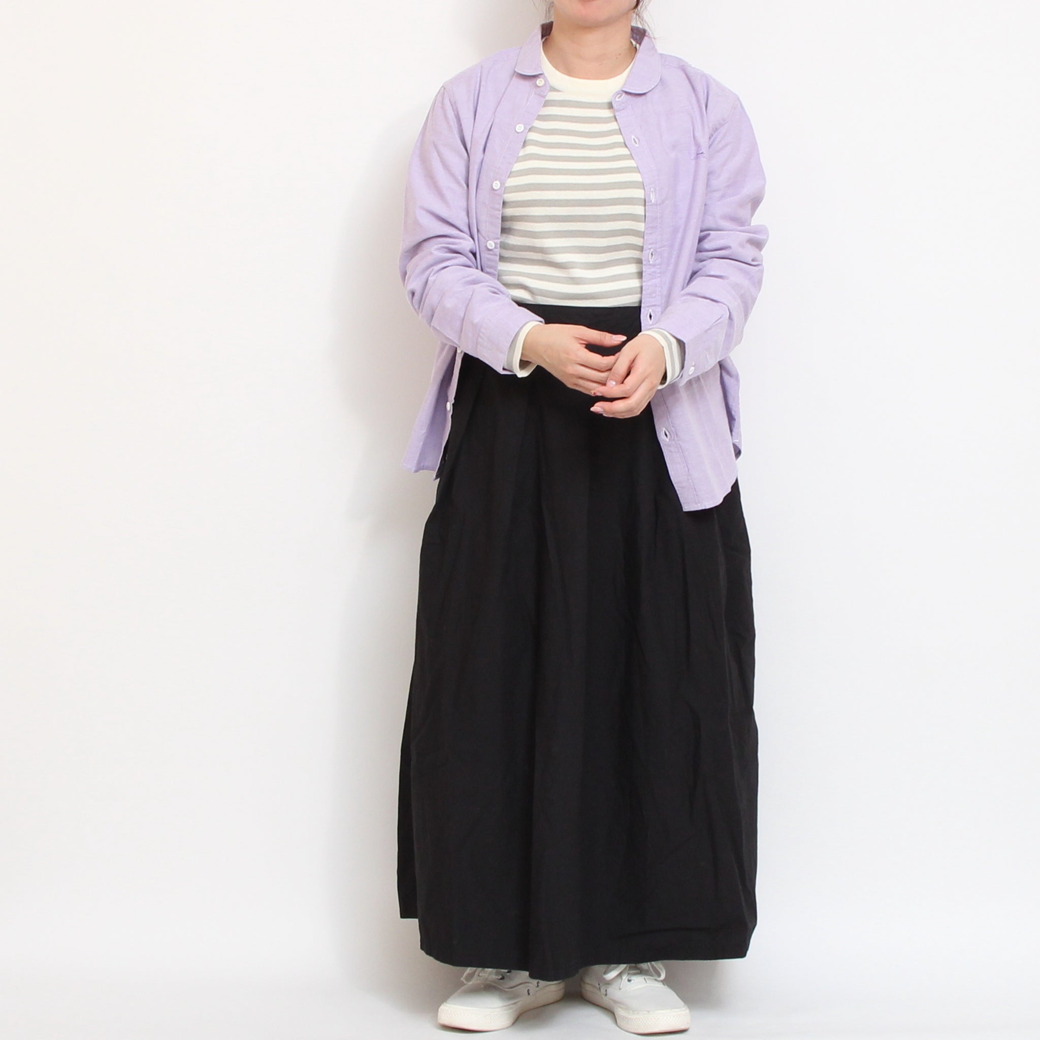 Mao made ボーダーニットTシャツ