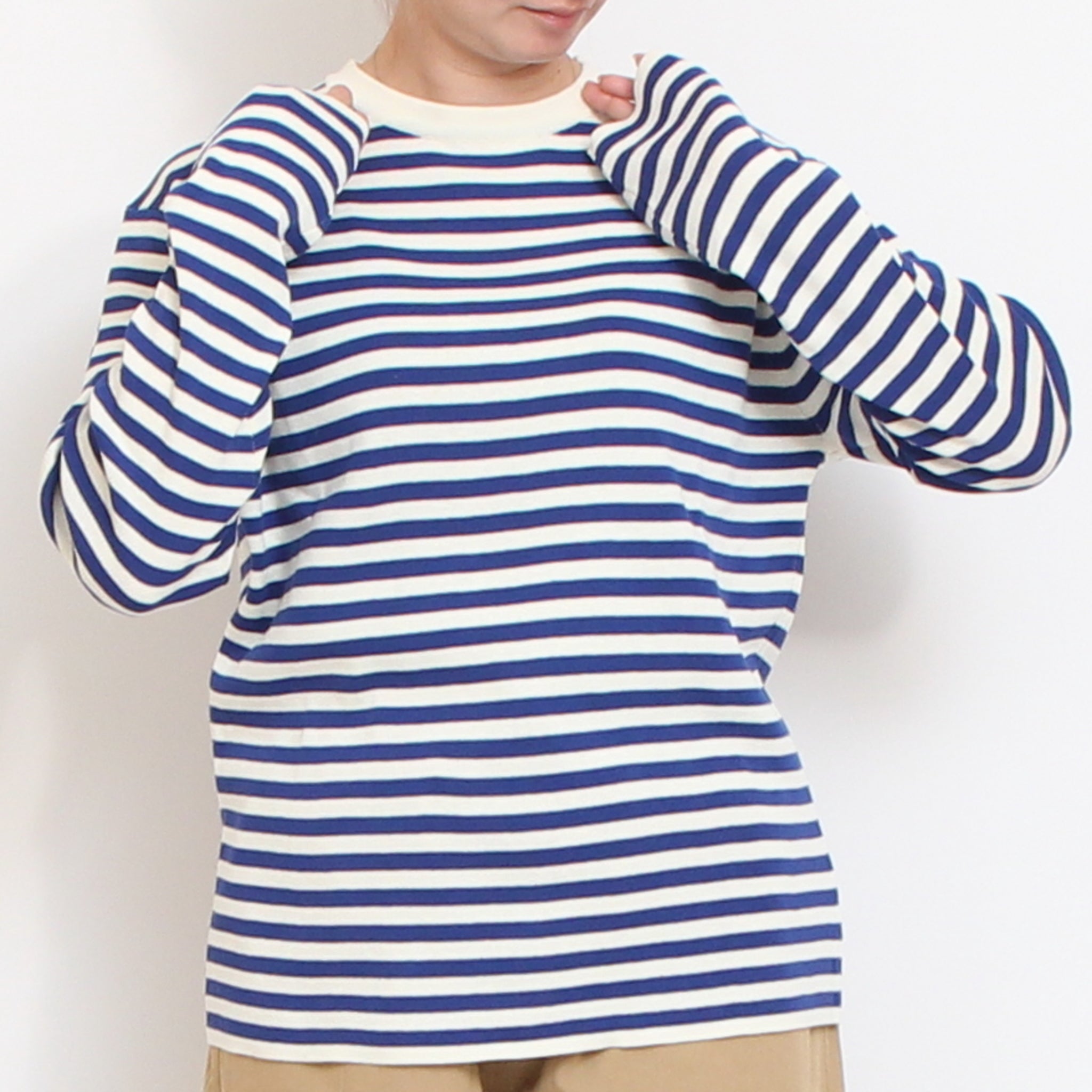Mao made ボーダーニットTシャツ
