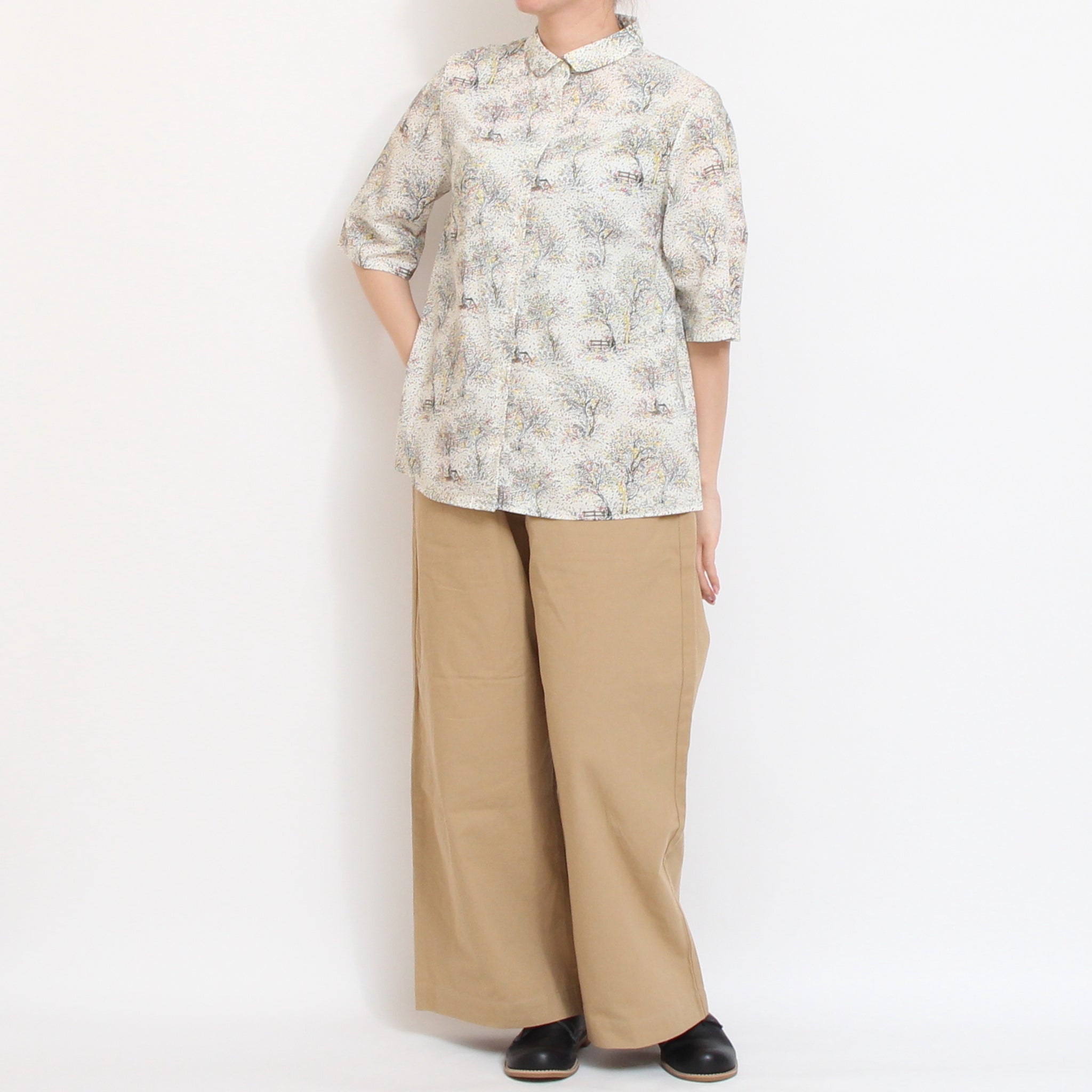 【期間限定30%OFF】【PINKサイズ1のみ ラスト1点】コットンリヨセル5分袖フィットシャツ2604