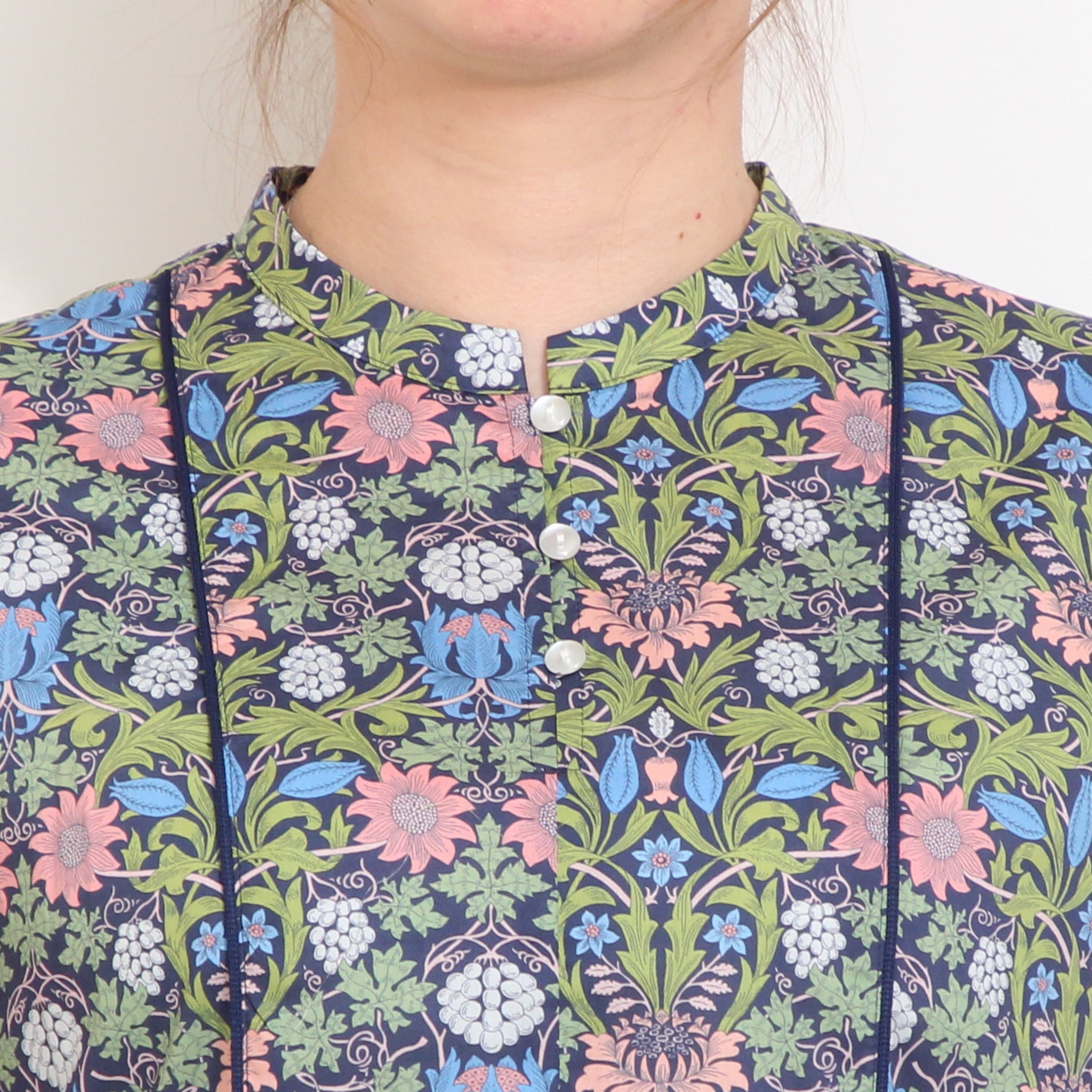 LIBERTY/半袖パイピング使いOP