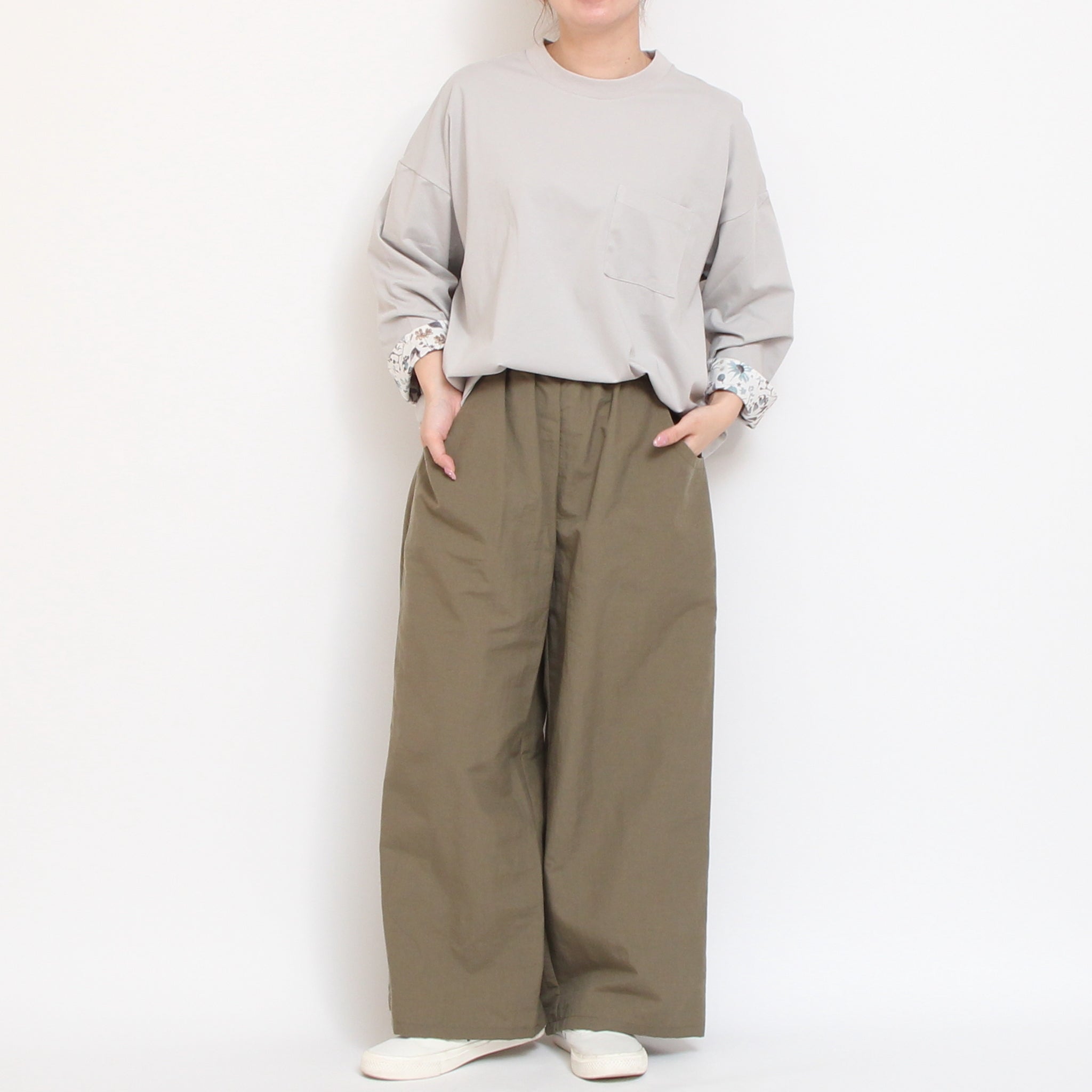 【RED・PURPLEラスト1点ずつ】sosotto袖裏LIBERTY8分袖Tシャツ