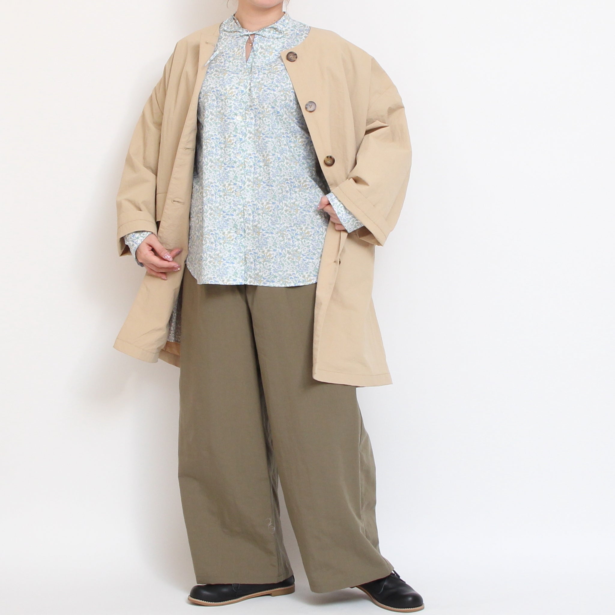 【30%OFF】【SAXラスト1点】リバティリボンボリュームスリーブシャツ2603