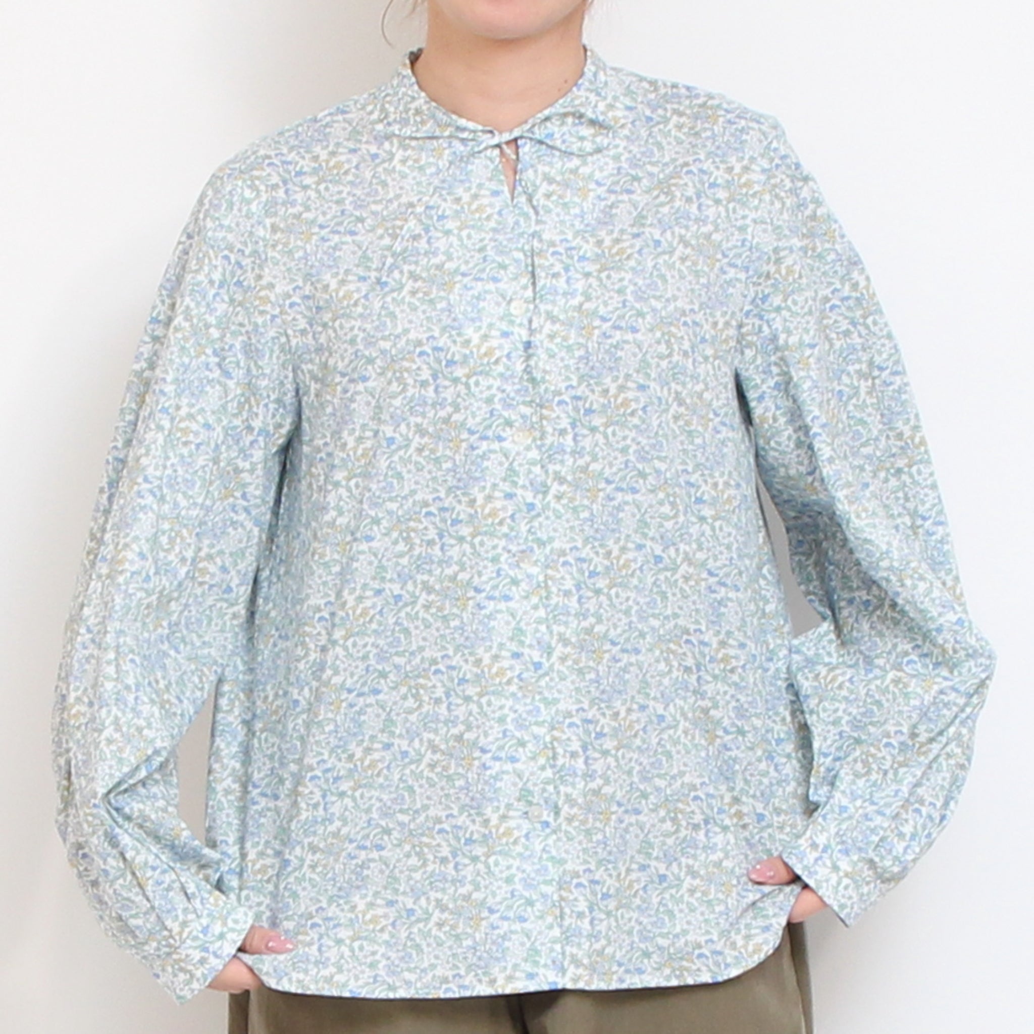 【30%OFF】【SAXラスト1点】リバティリボンボリュームスリーブシャツ2603